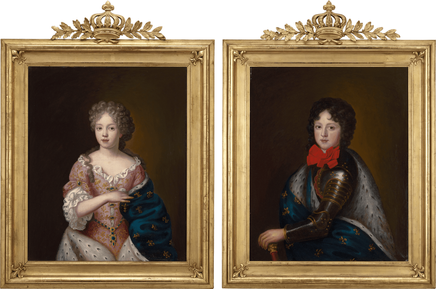 Pair of Royal Portraits of the Duke and Duchess of Burgundy