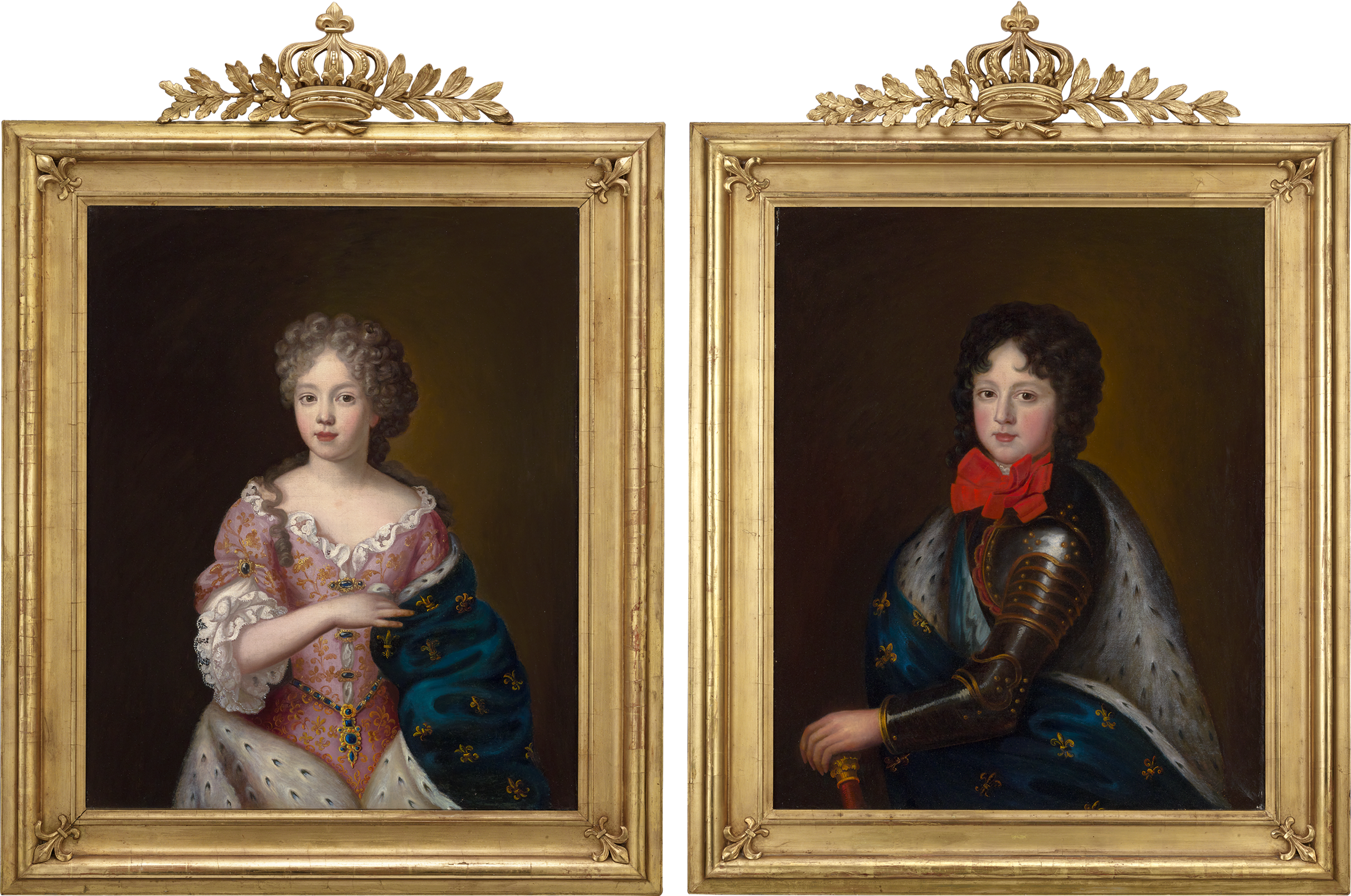Pair of Royal Portraits of the Duke and Duchess of Burgundy