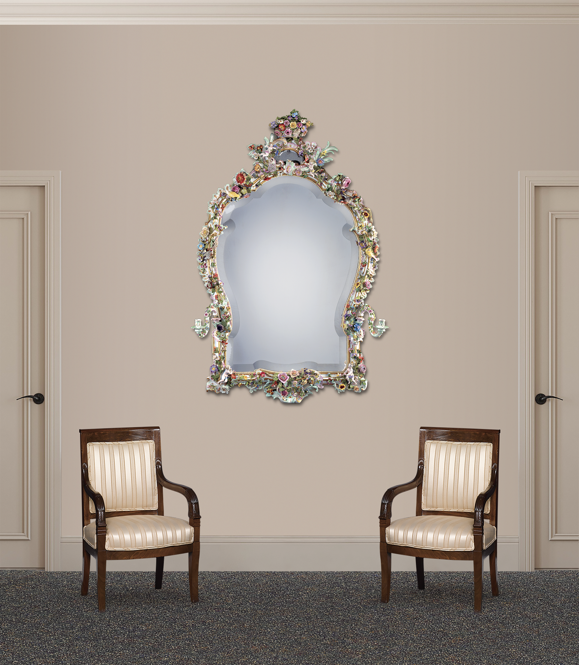 Meissen Porcelain Mirror