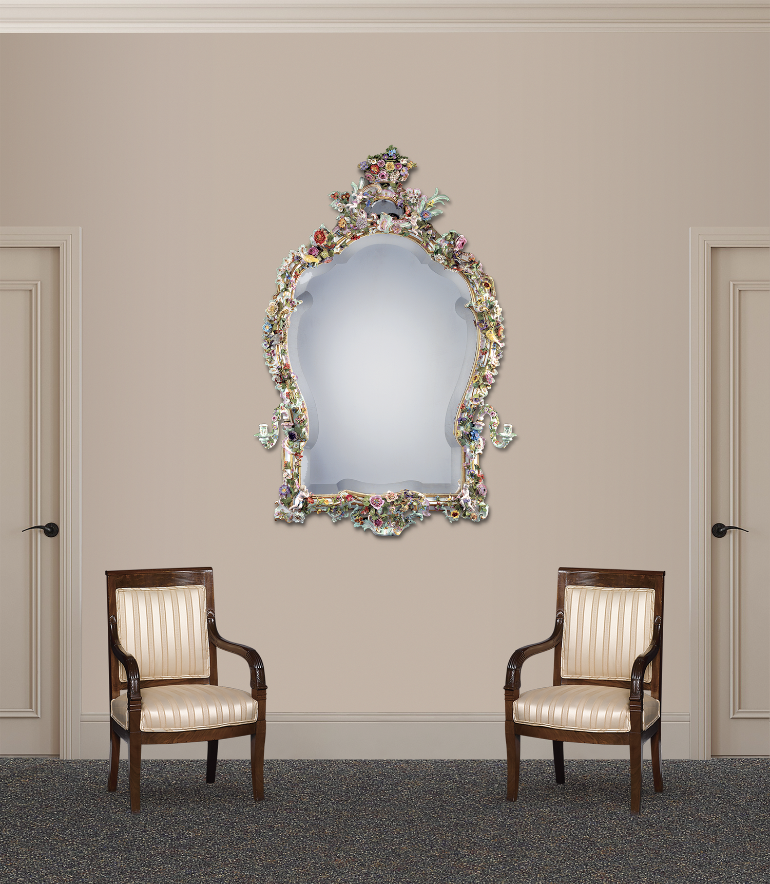 Meissen Porcelain Mirror