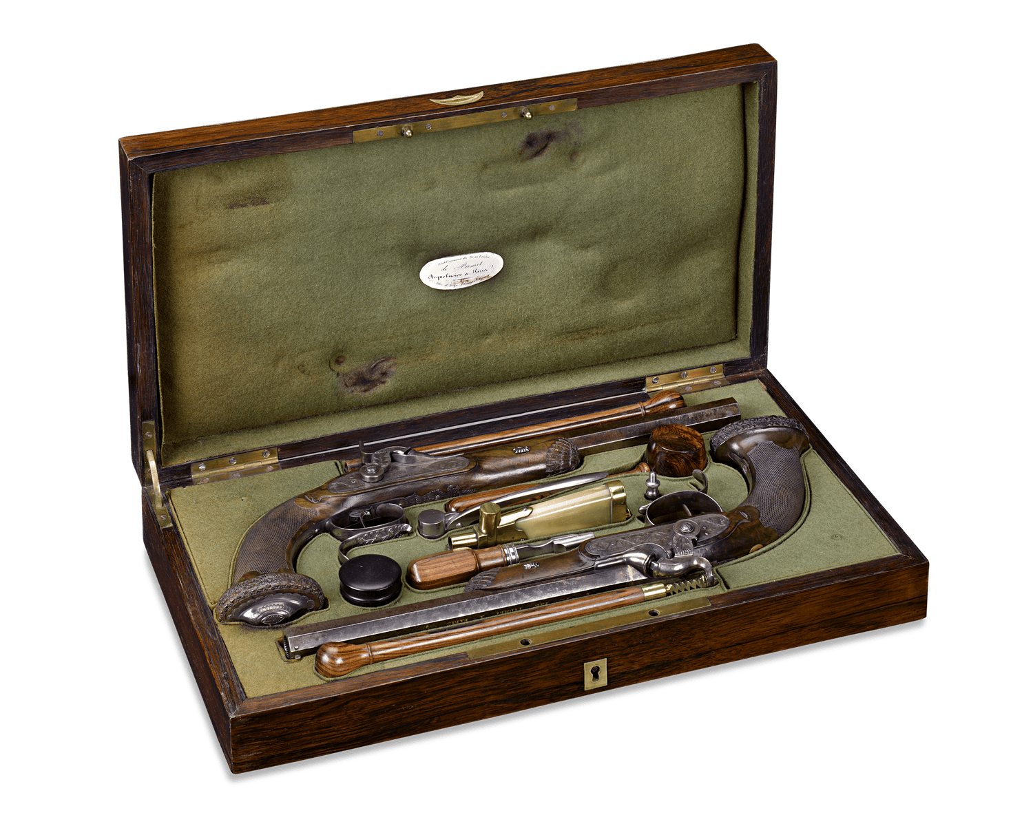 Cased Percussion Pistols by Pirmet à Paris