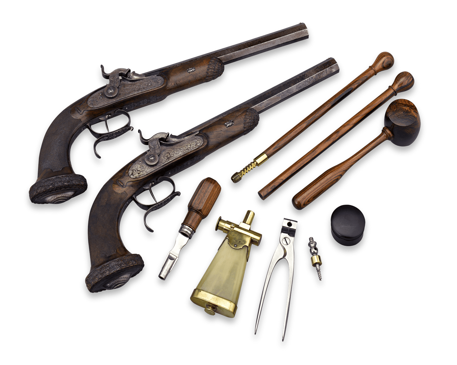 Cased Percussion Pistols by Pirmet à Paris