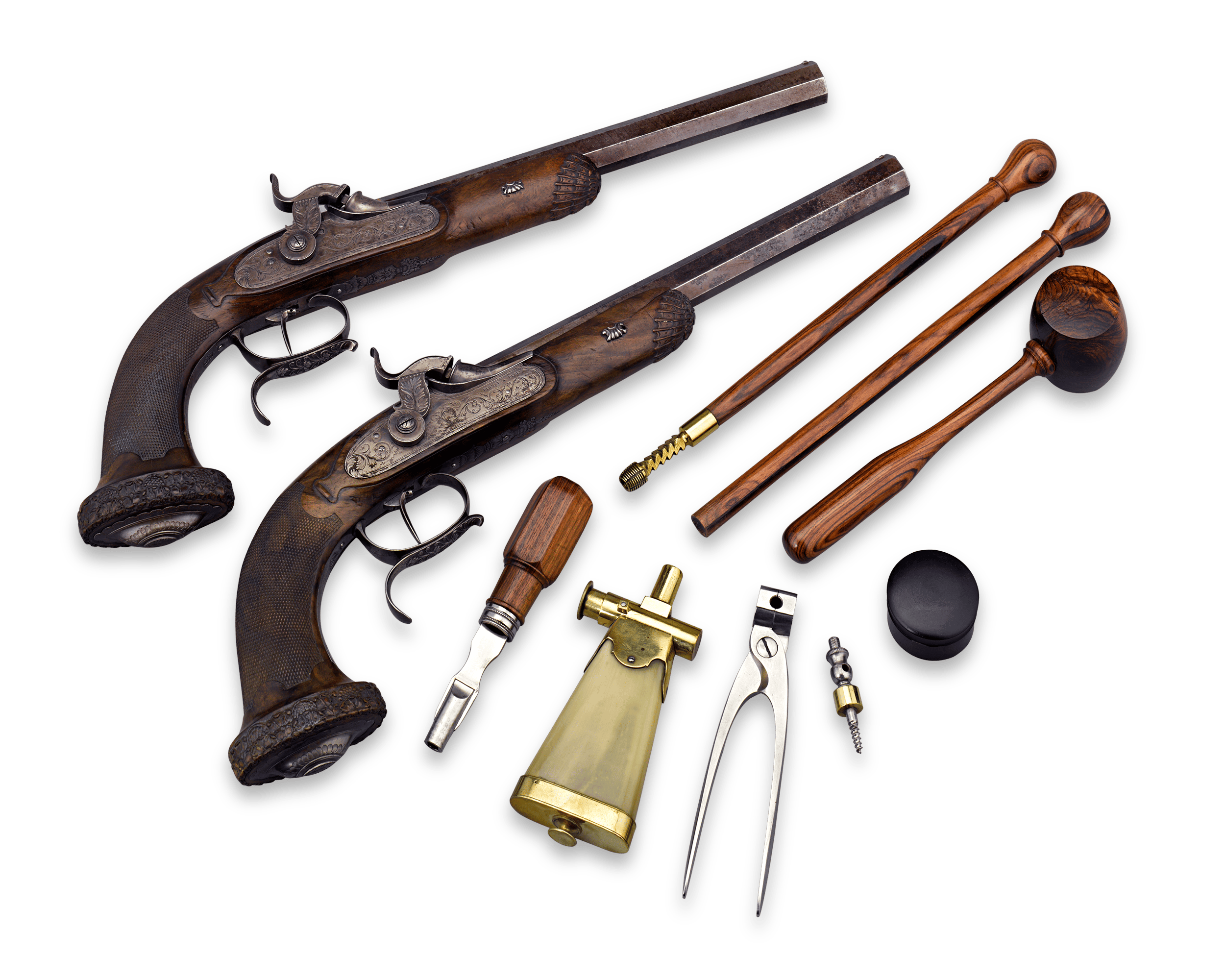 Cased Percussion Pistols by Pirmet à Paris