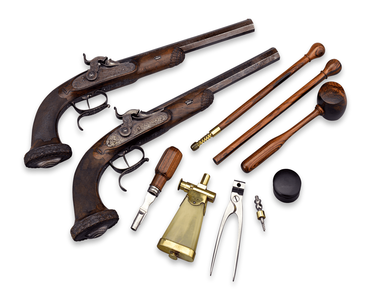 Cased Percussion Pistols by Pirmet à Paris