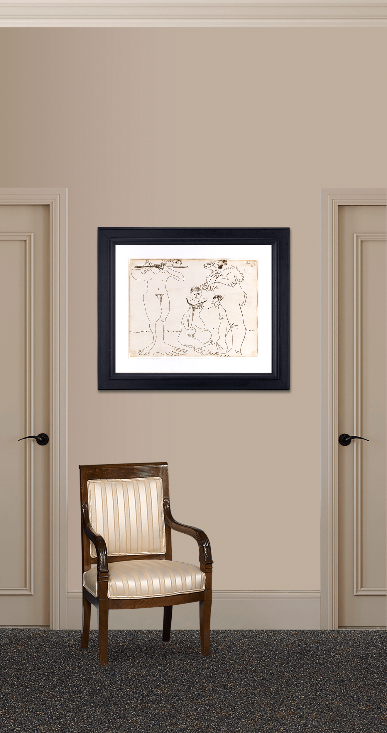 Homme à l'agneau, mangeur de pastèque et flûtiste by Pablo Picasso