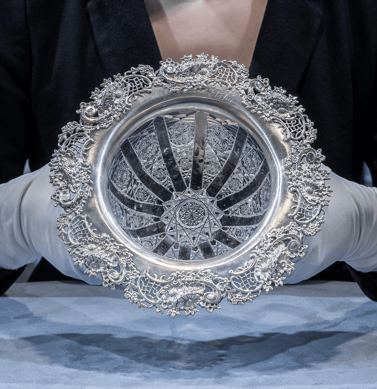 Panel Pattern Cut Glass Bowl by Hawkes