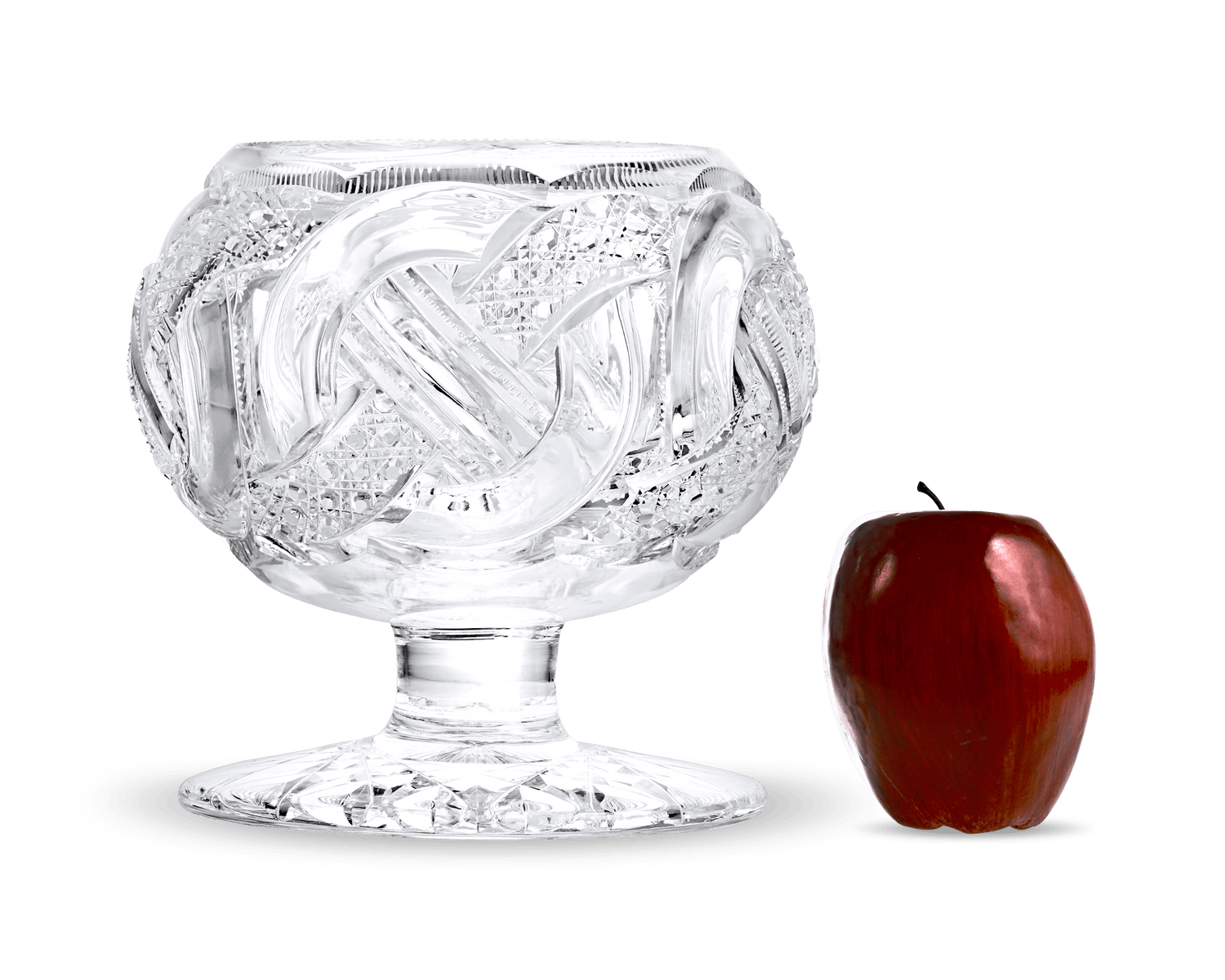 Wedding Ring Pattern Cut Glass Rose Bowl by J. Hoare & Co.