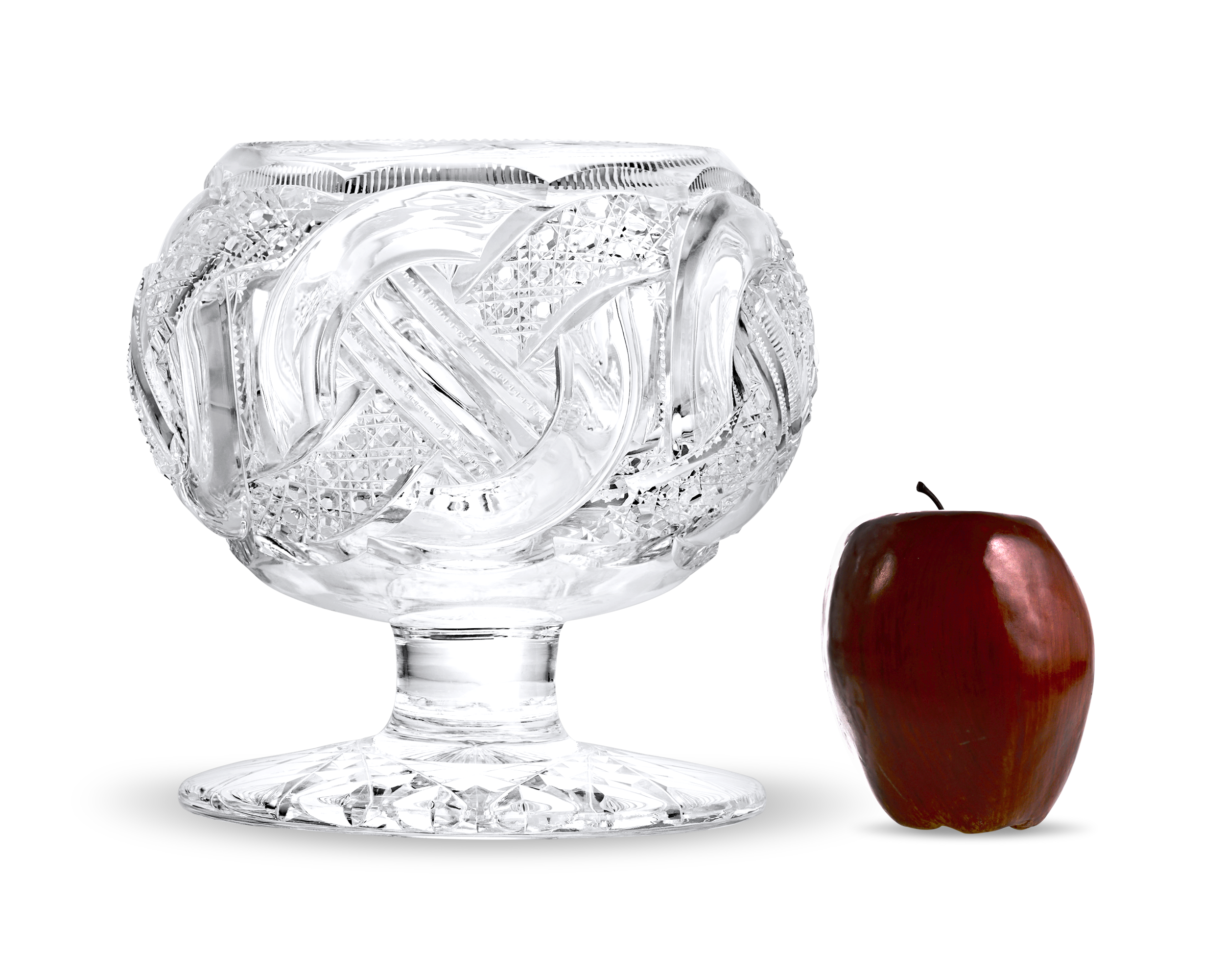 Wedding Ring Pattern Cut Glass Rose Bowl by J. Hoare & Co.