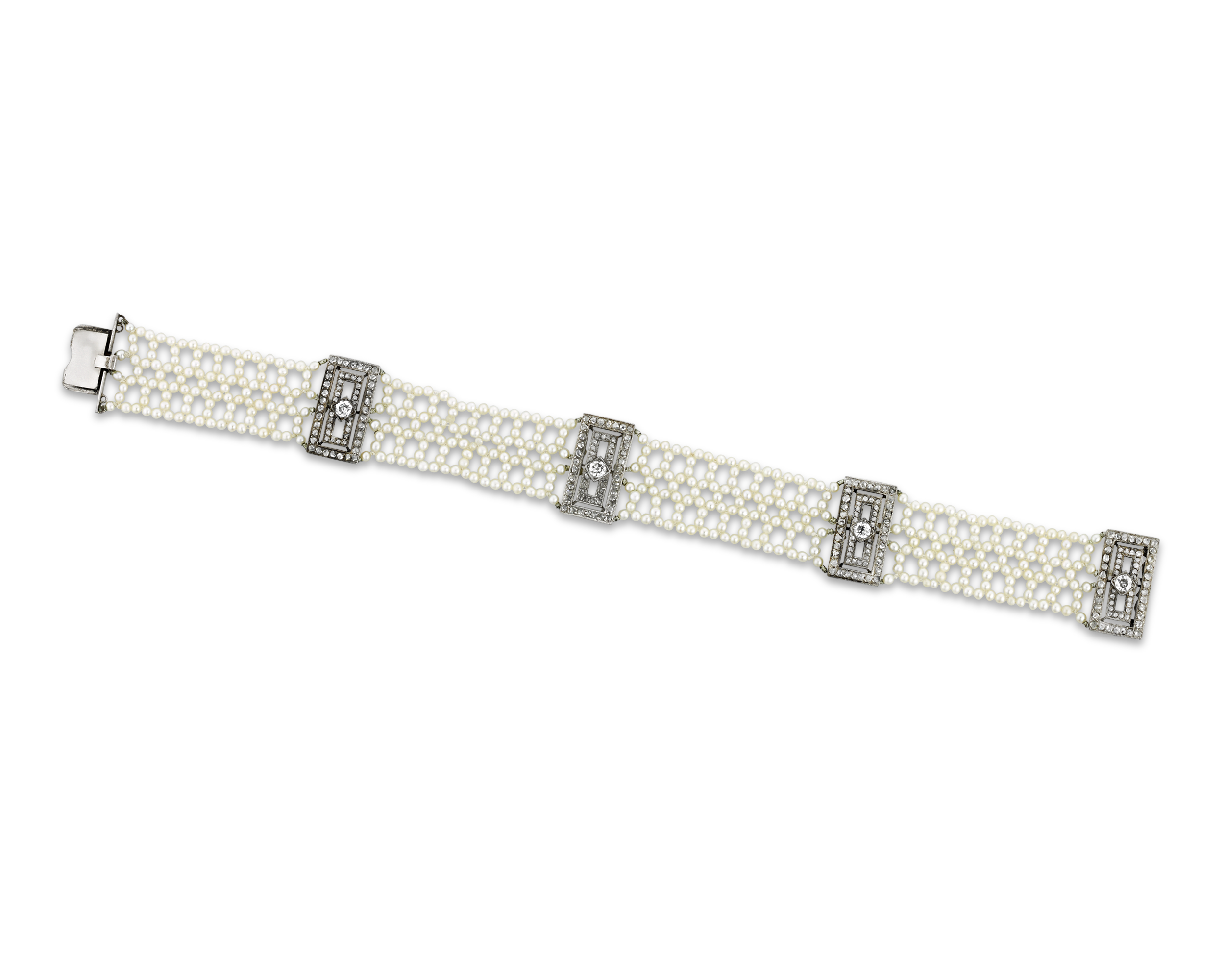 Garrard Pearl and Diamond Bracelet