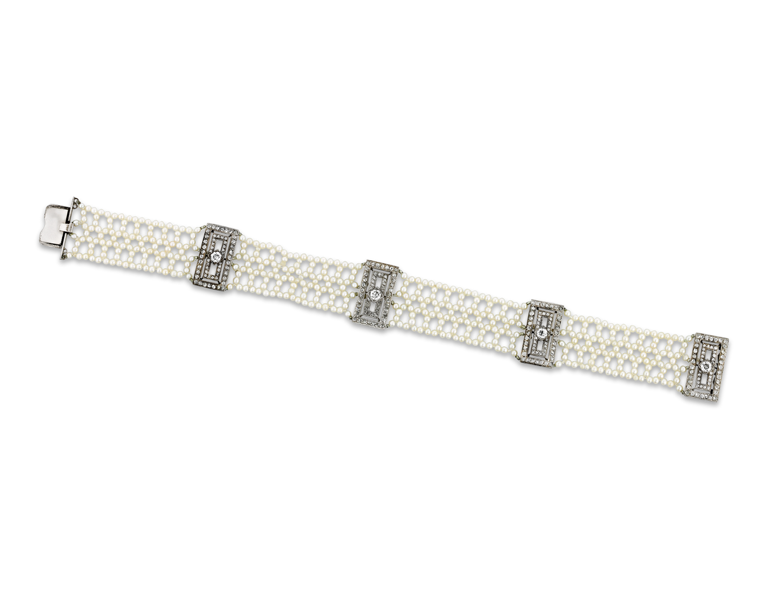 Garrard Pearl and Diamond Bracelet