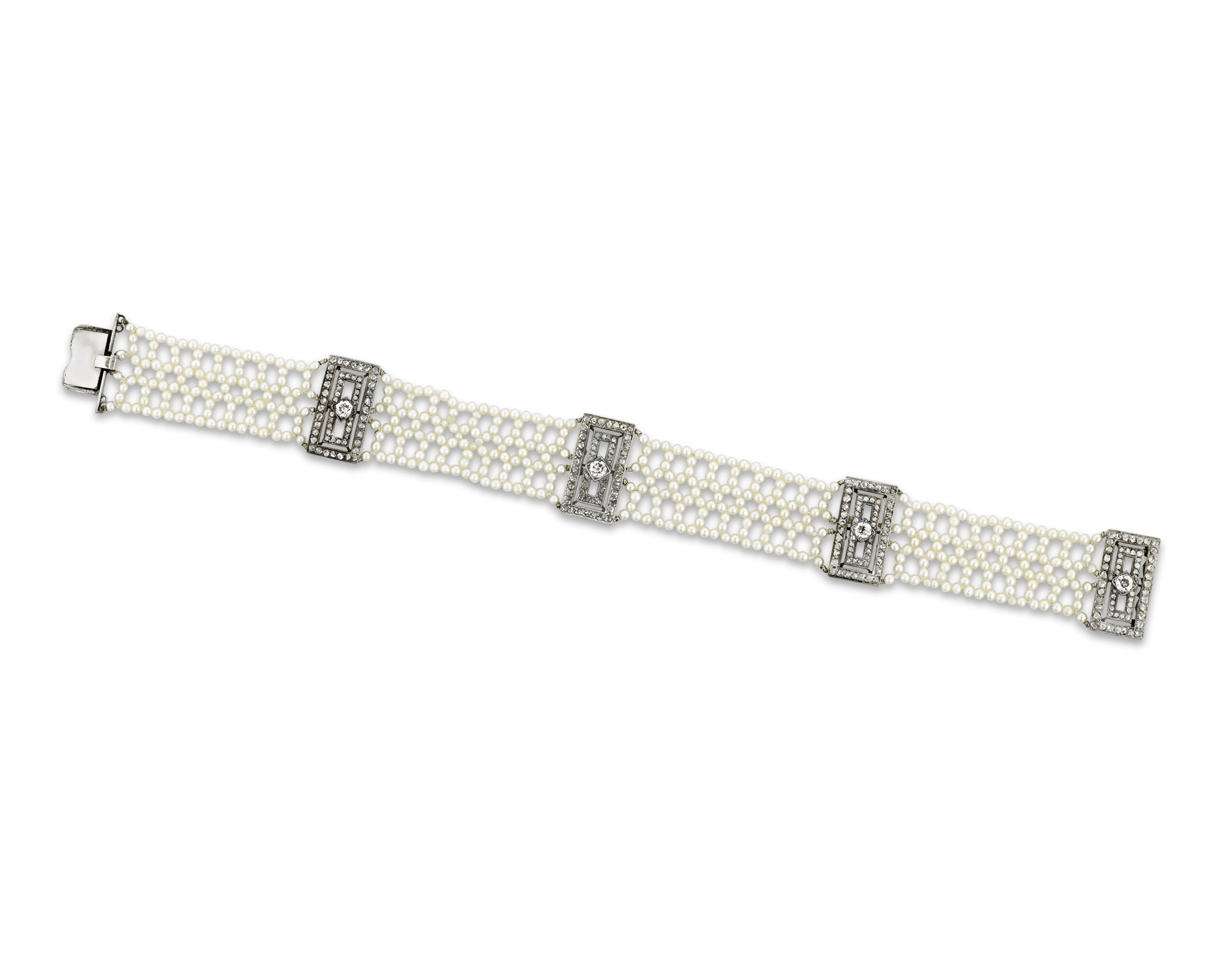 Garrard Pearl and Diamond Bracelet