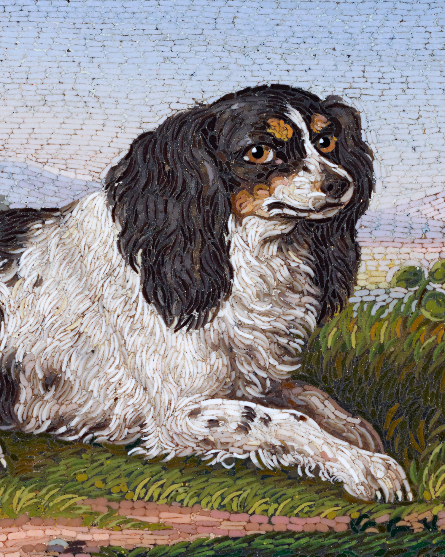 Cavalier King Charles Spaniel Micromosaic Brooch