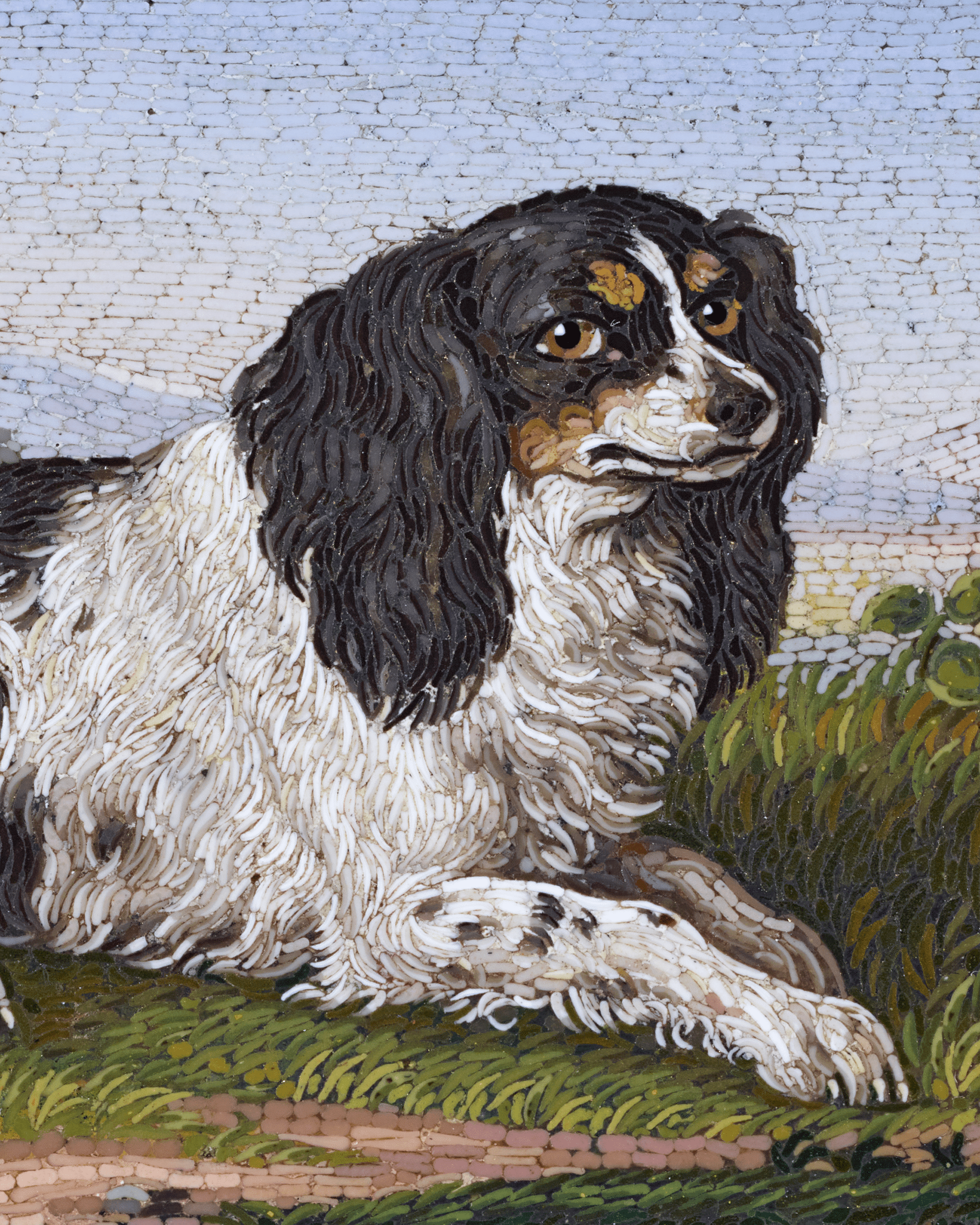 Cavalier King Charles Spaniel Micromosaic Brooch