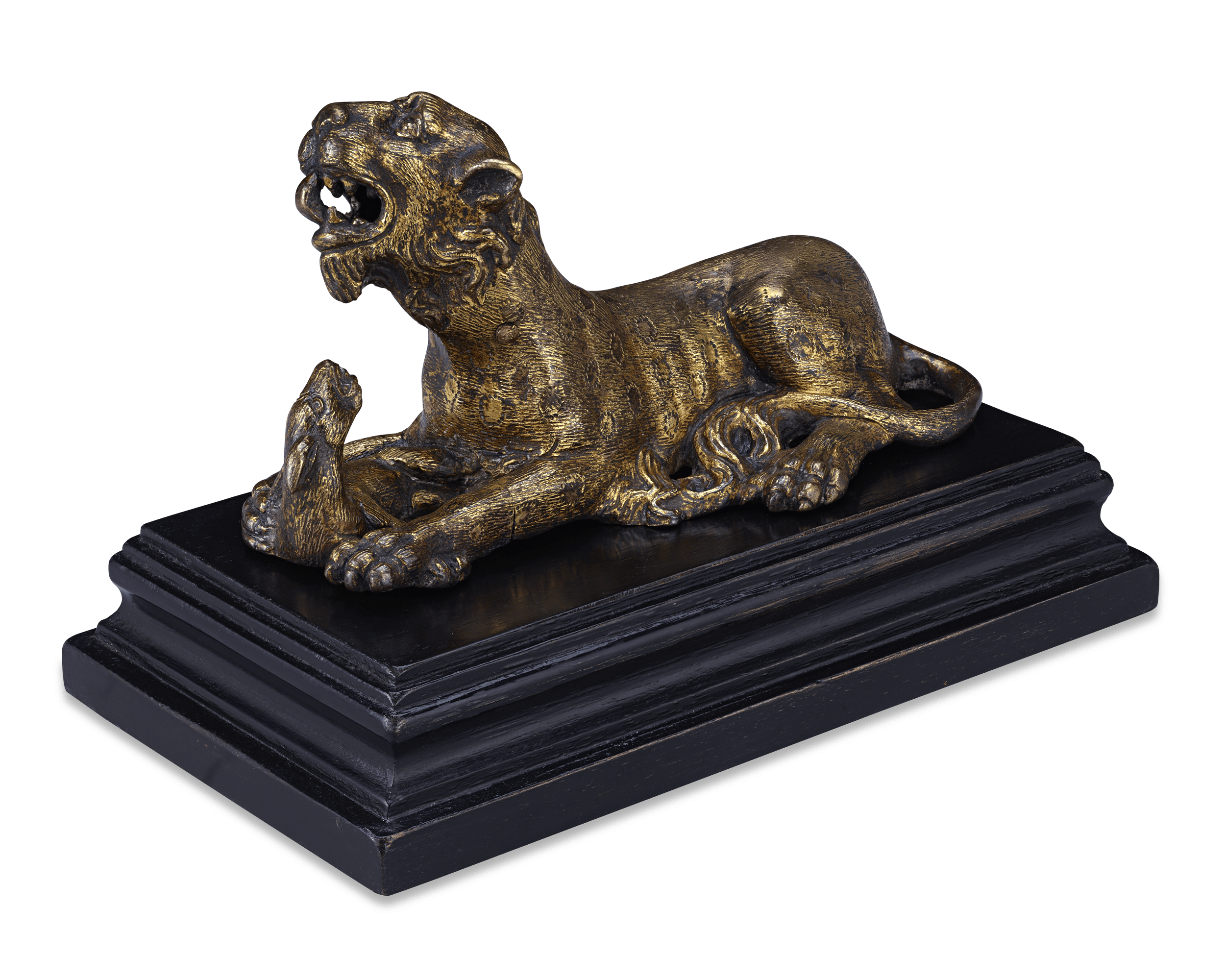 Panther and Hare Bronze Sculpture