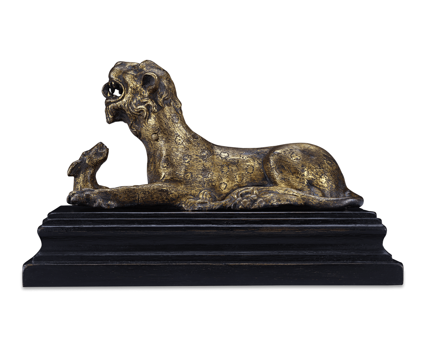 Panther and Hare Bronze Sculpture