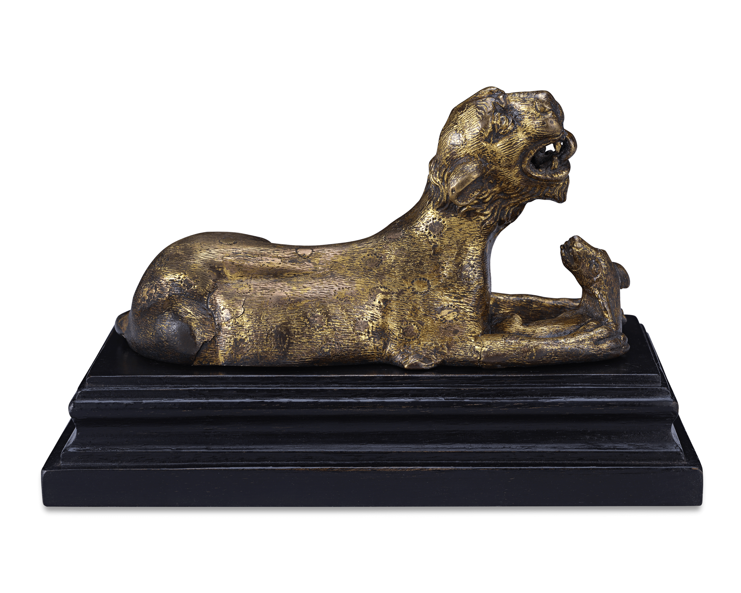 Panther and Hare Bronze Sculpture