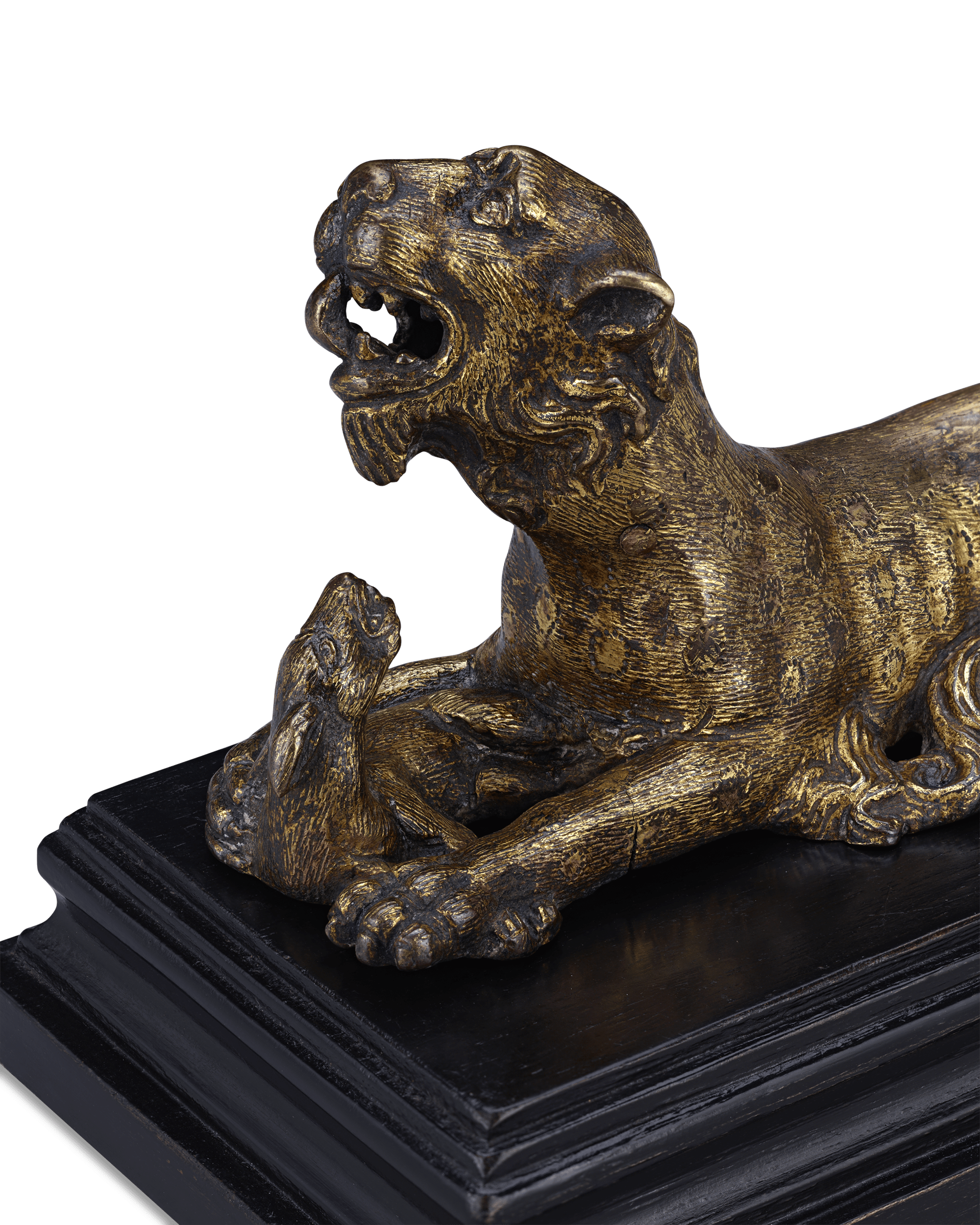 Panther and Hare Bronze Sculpture