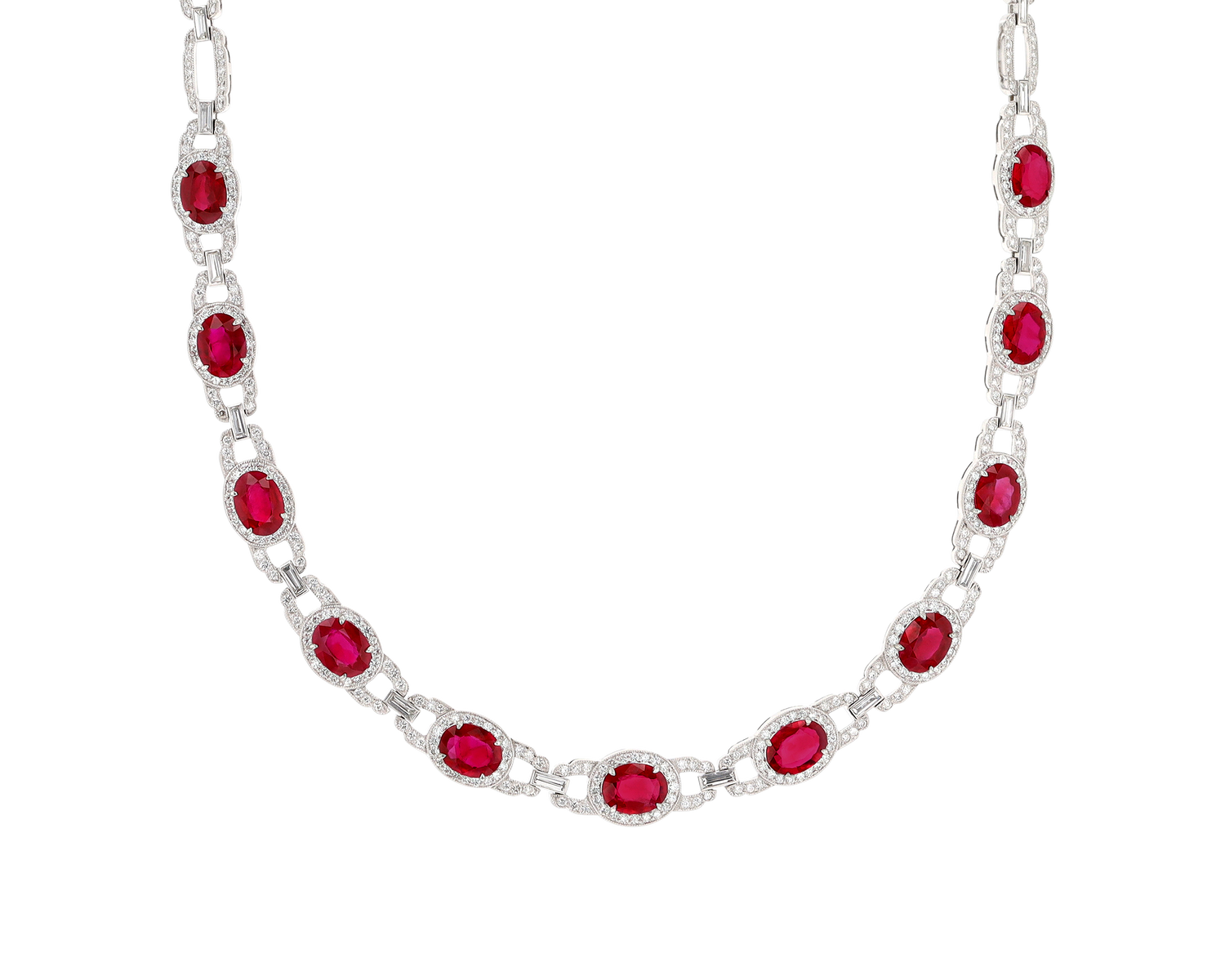 Oval Ruby Necklace, 16.05 Carats