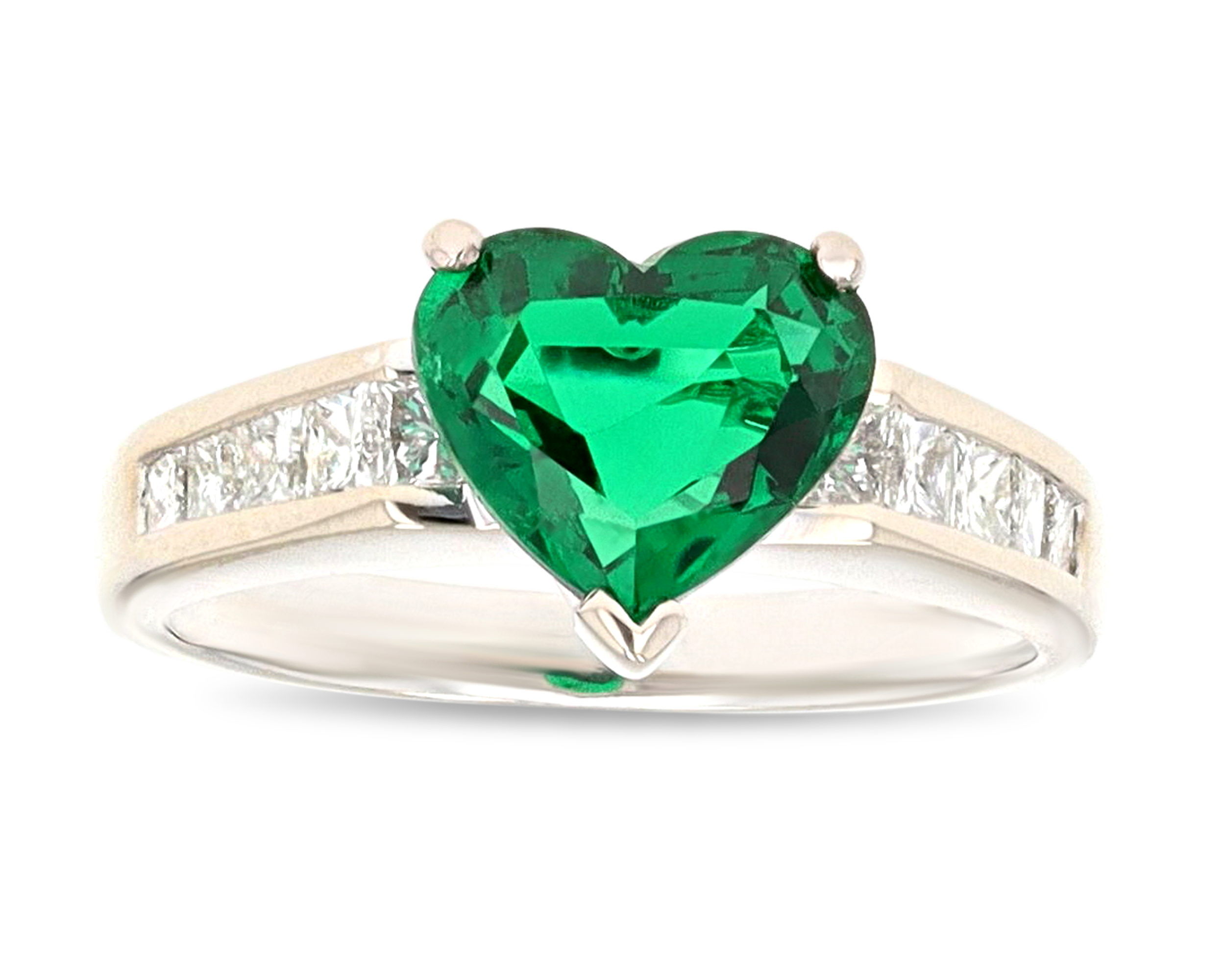 Heart-Shaped Emerald Ring, 1.97 Carats