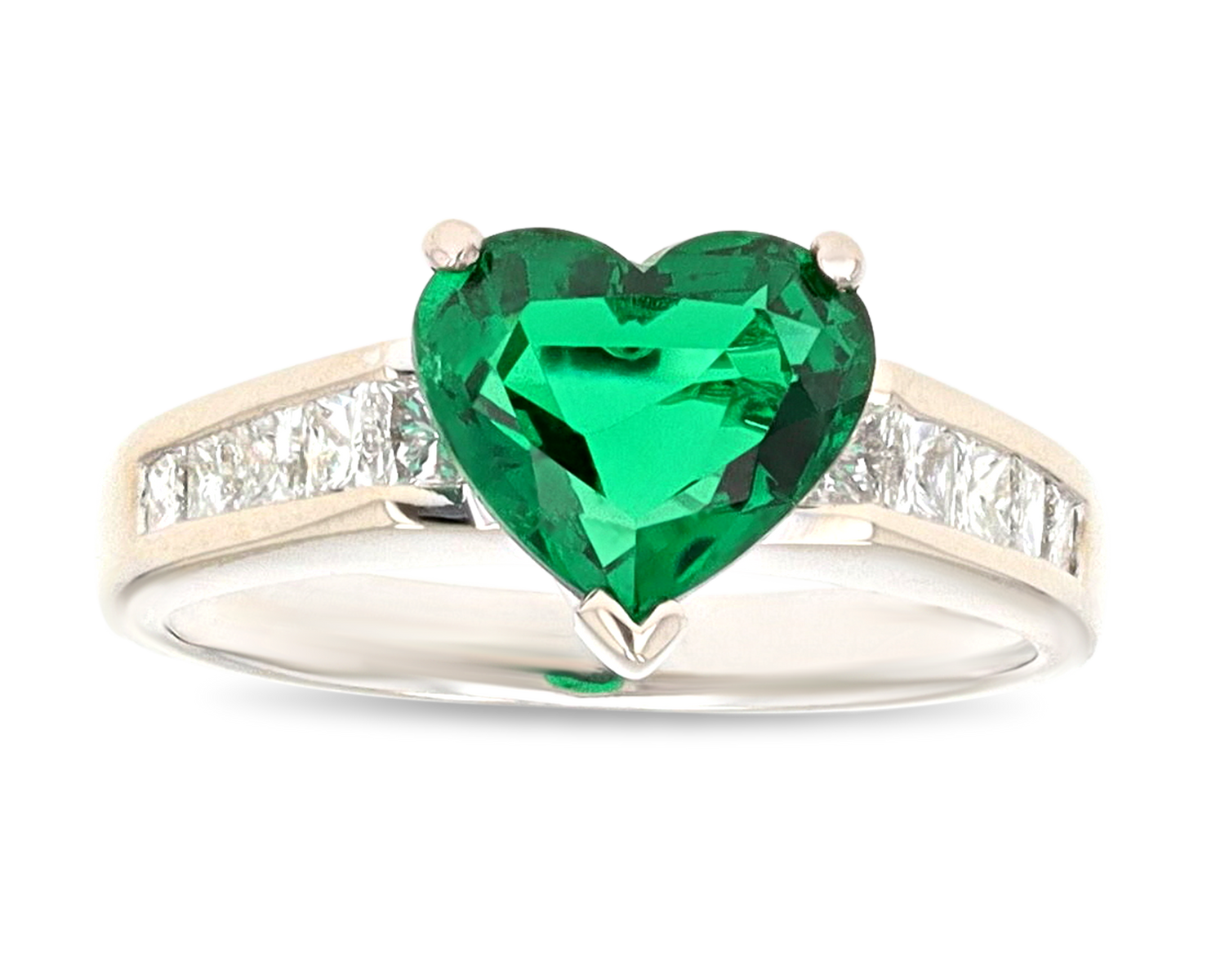 Heart-Shaped Emerald Ring, 1.97 Carats