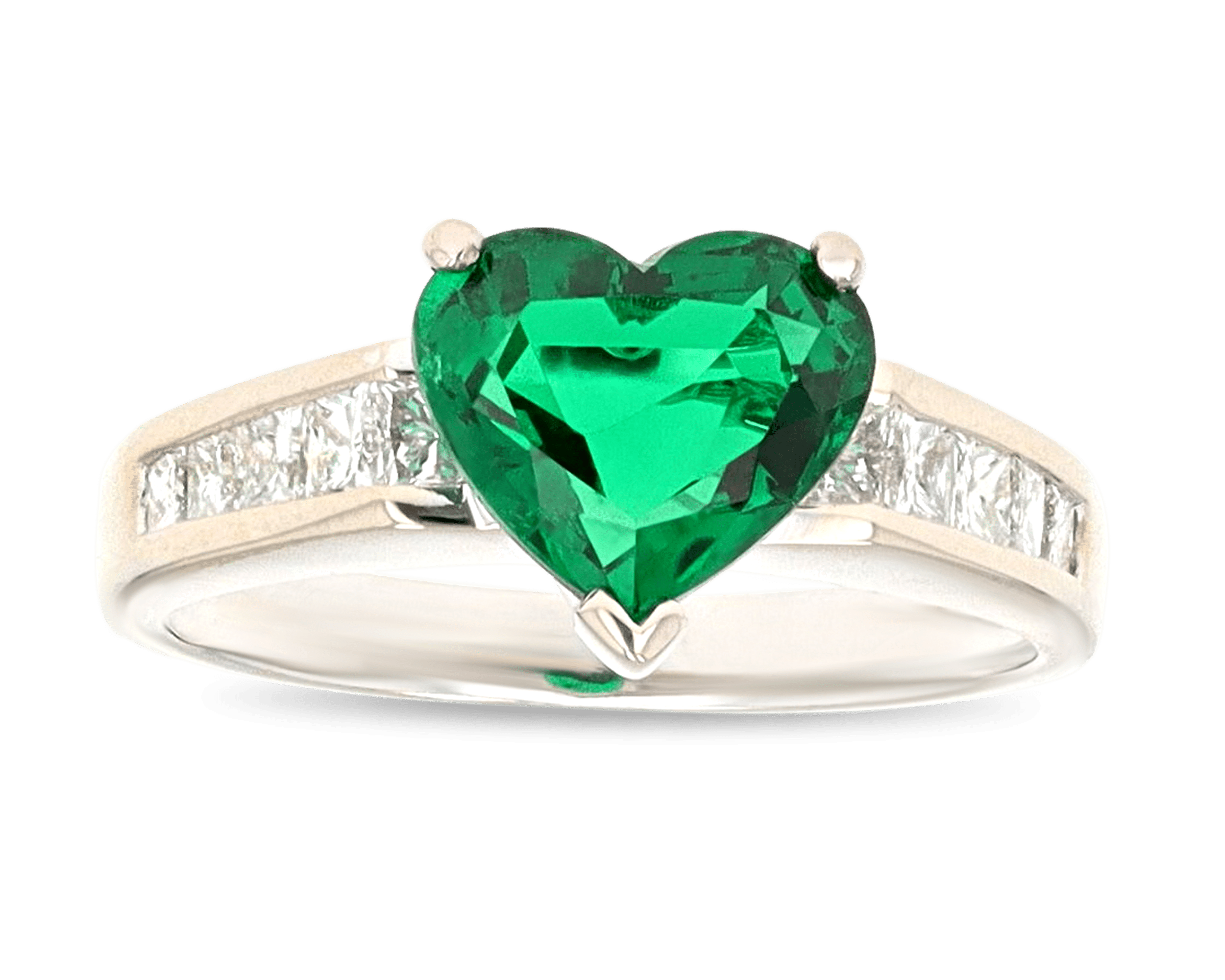 Heart-Shaped Emerald Ring, 1.97 Carats