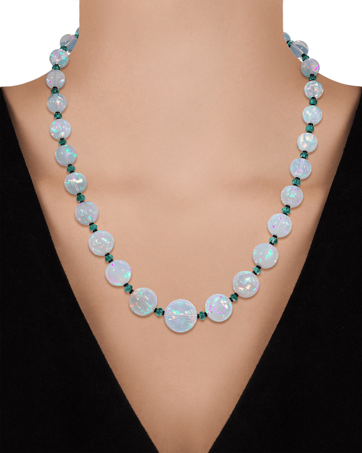 Graduated Ethiopian Opal Necklace, 436.00 Carats