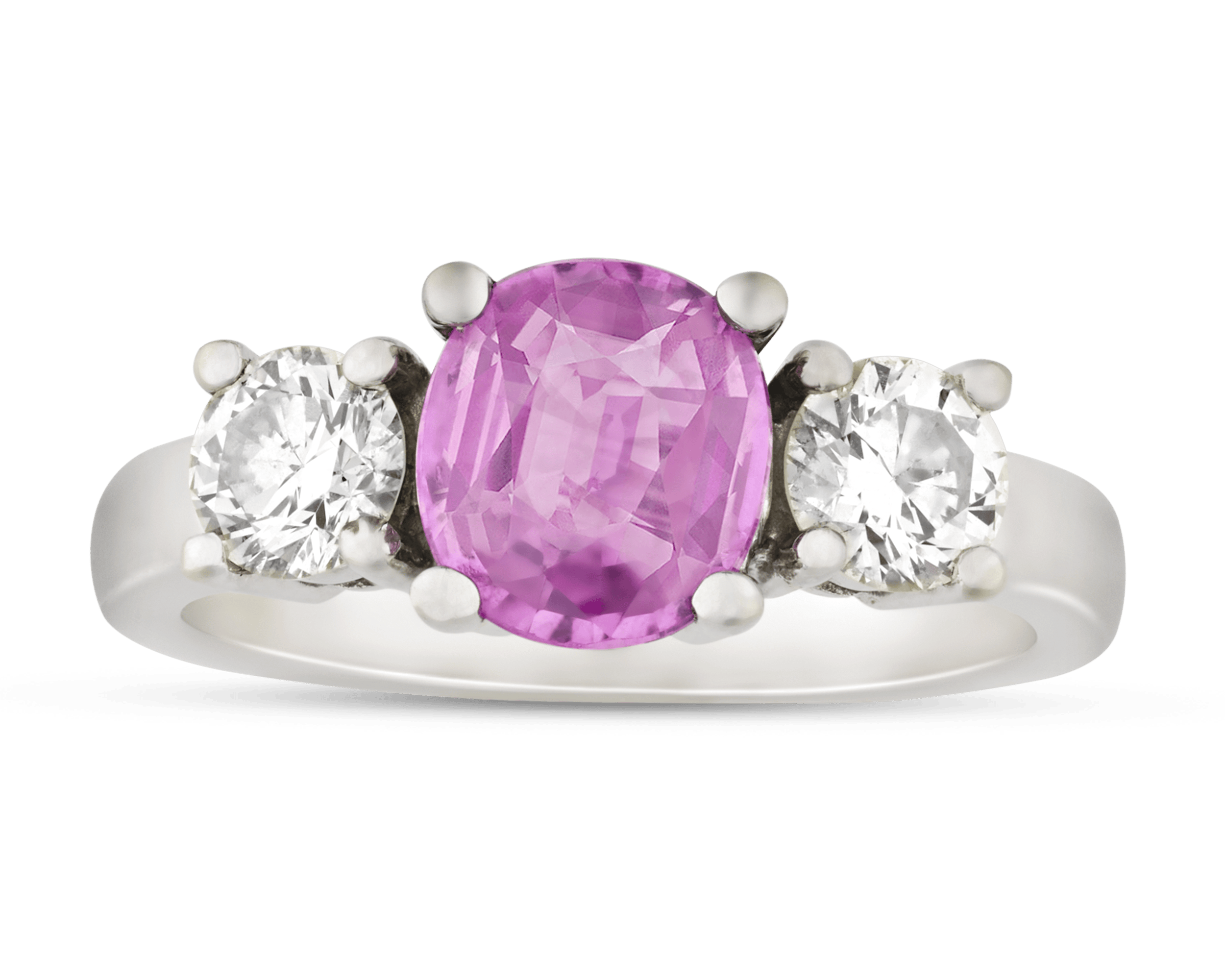 Pink Sapphire and Diamond Ring