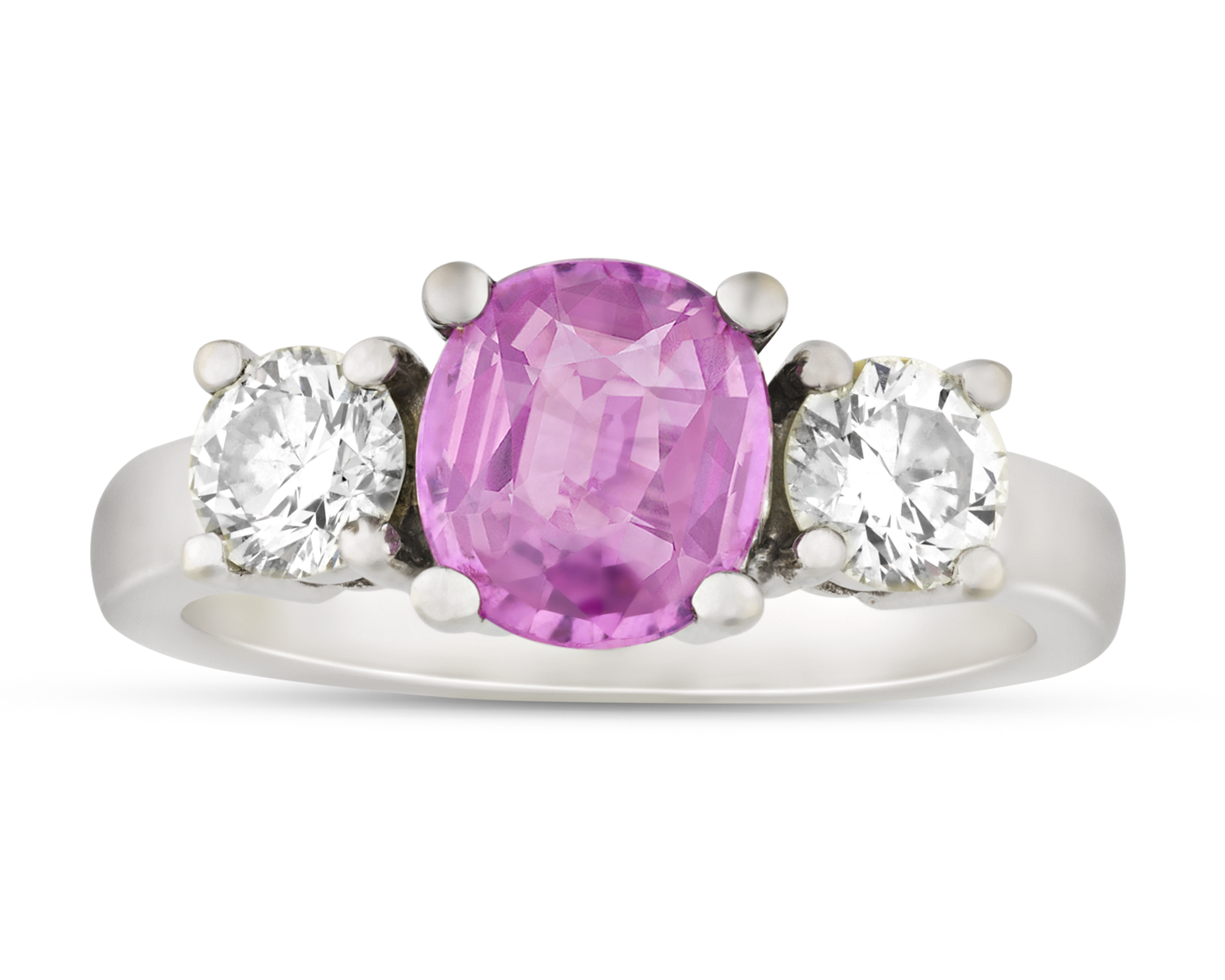 Pink Sapphire and Diamond Ring