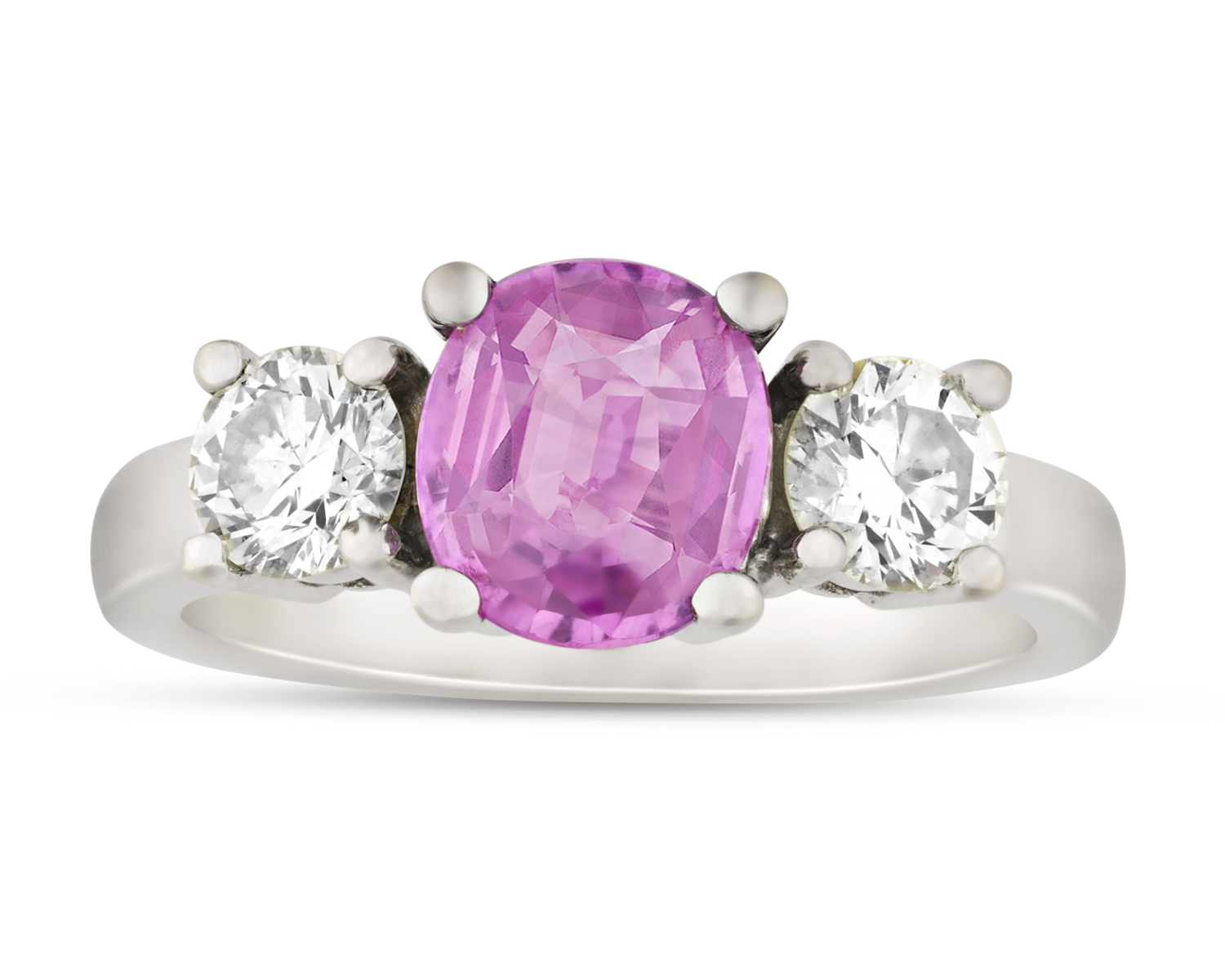 Pink Sapphire and Diamond Ring