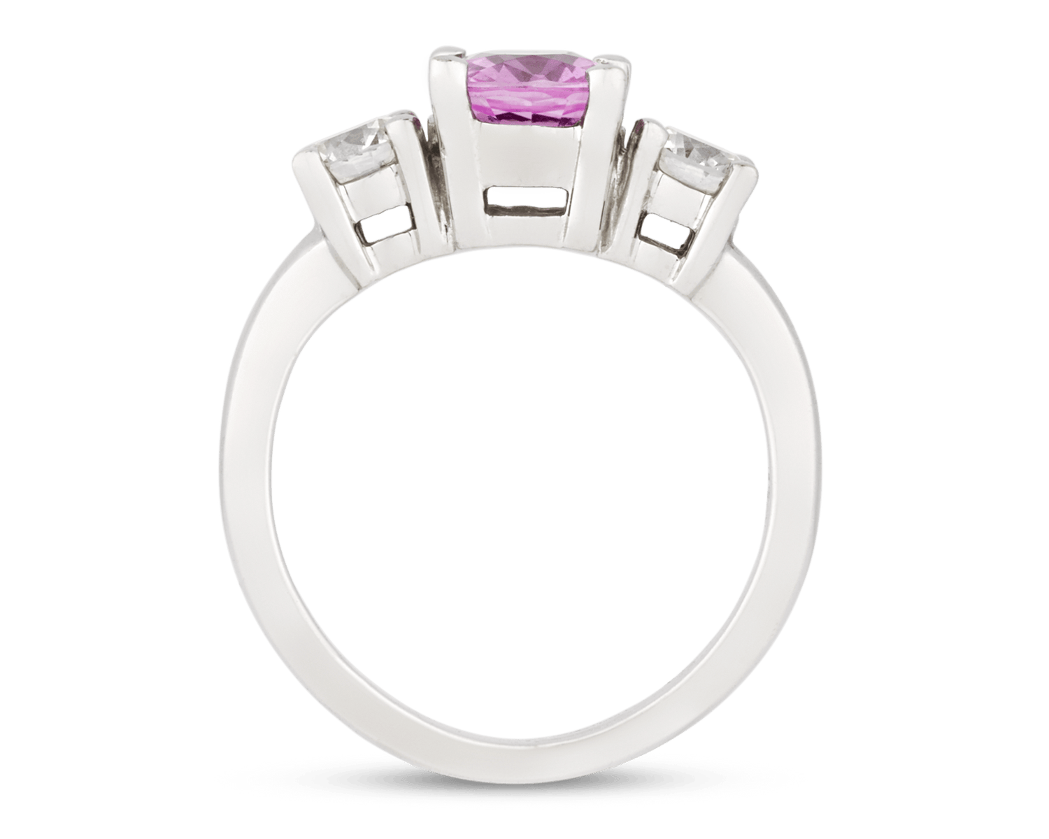 Pink Sapphire and Diamond Ring