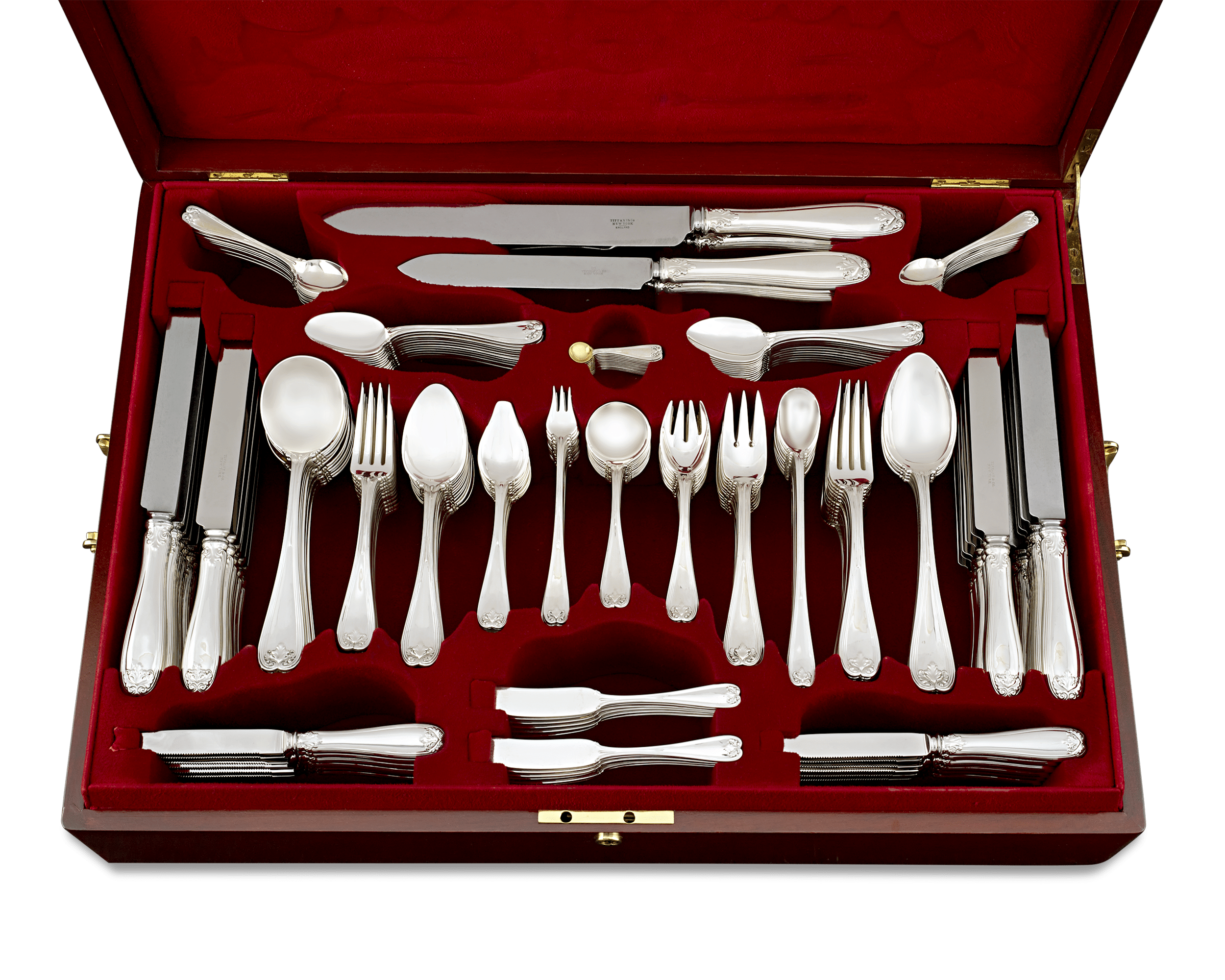 Colonial Silver Flatware Service by Tiffany & Co. | M.S. Rau Colonial Silver Flatware Service by Tiffany & Co. | M.S. Rau