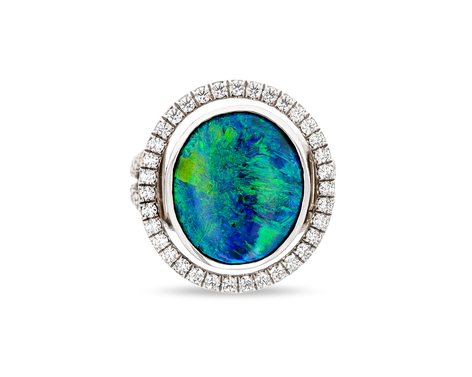 Black Opal Ring, 6.50 Carats