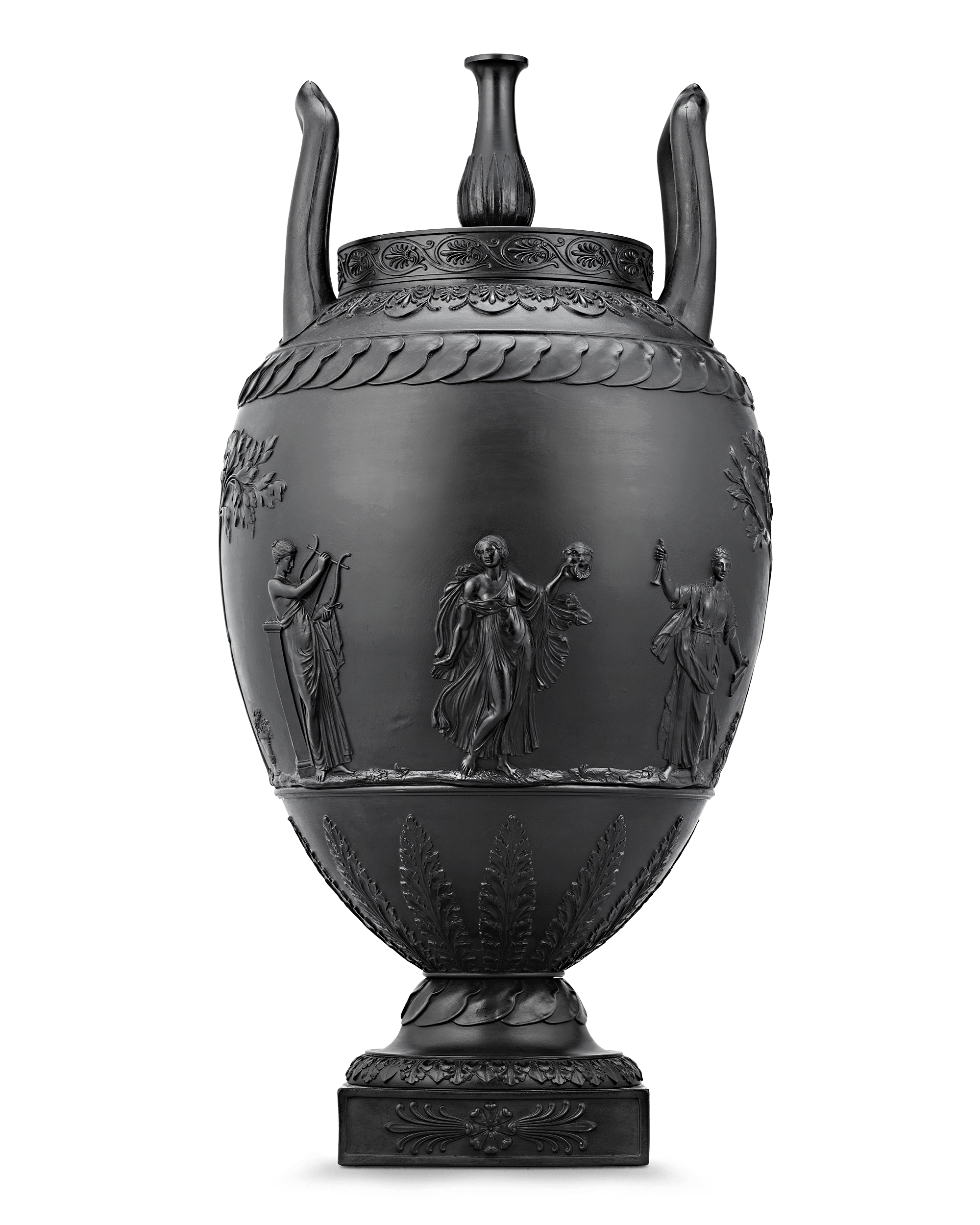 Wedgwood Black Basalt Two-Handled Vase