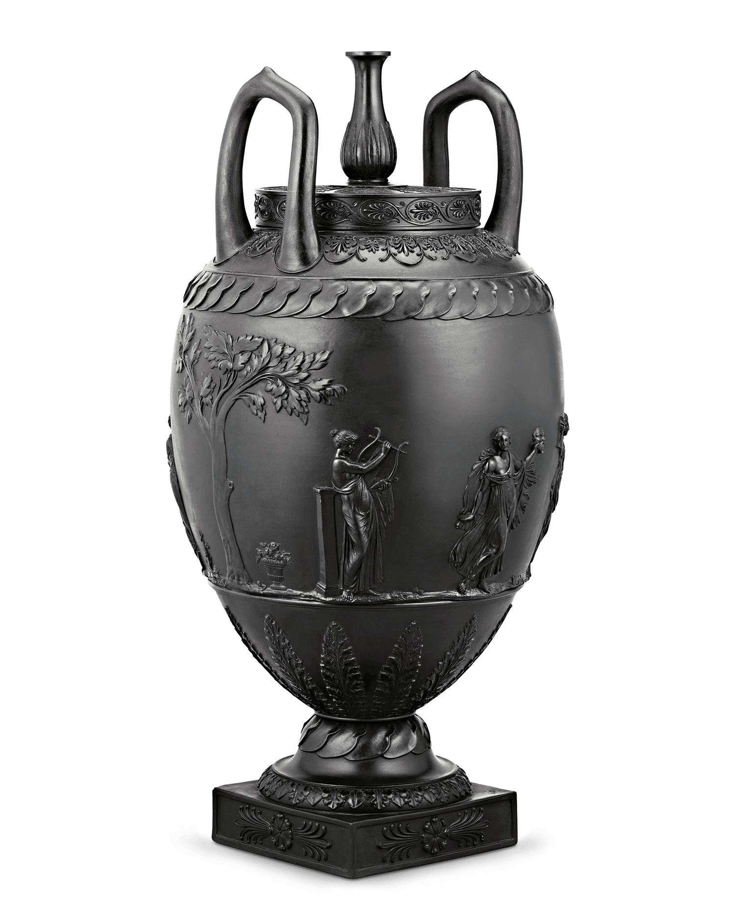 Wedgwood Black Basalt Two-Handled Vase