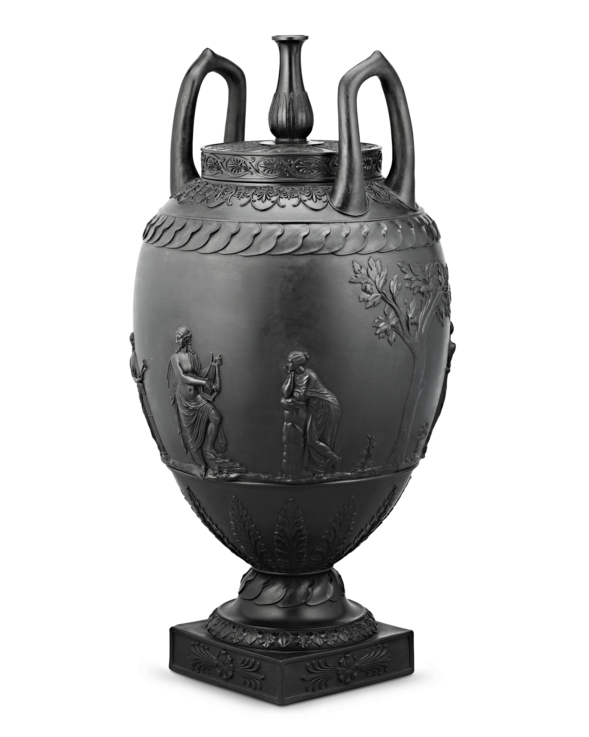 Wedgwood Black Basalt Two-Handled Vase