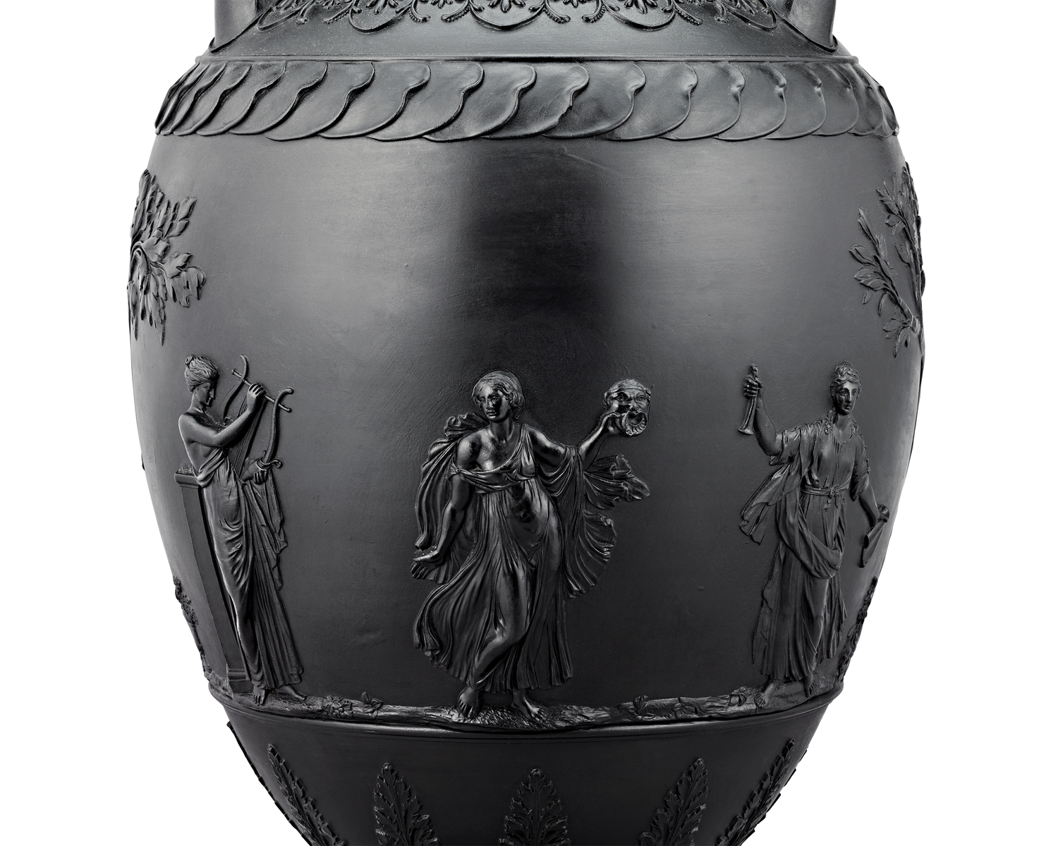 Wedgwood Black Basalt Two-Handled Vase