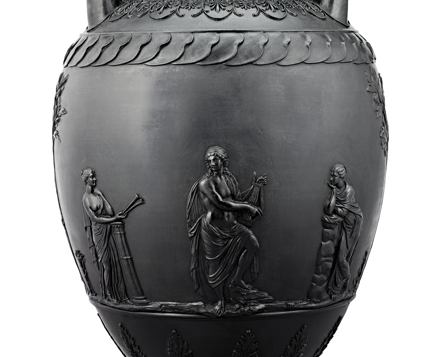 Wedgwood Black Basalt Two-Handled Vase