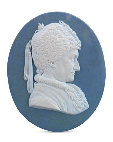 Wedgwood & Bentley Jasperware Portrait Medallion of Rousseau