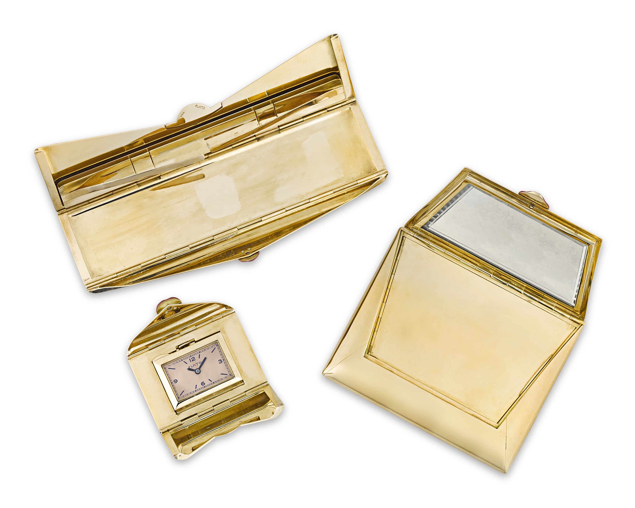 Paul Flato Gold and Enamel Compacts