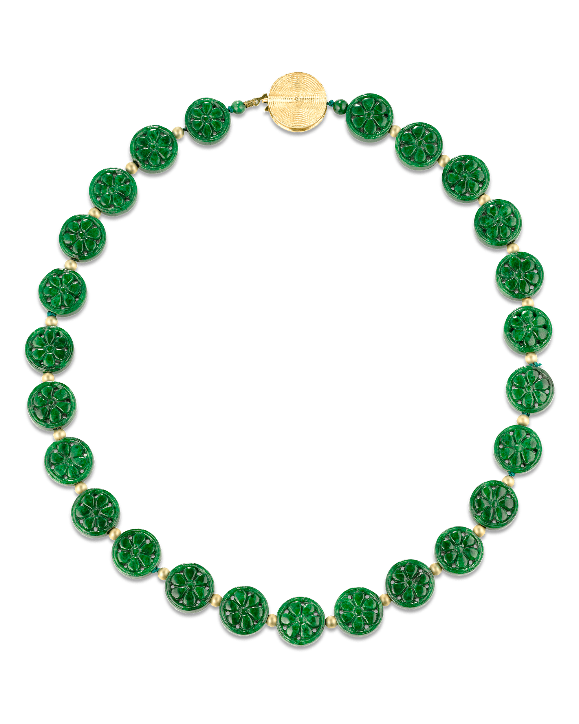 Natural Jade Button Necklace