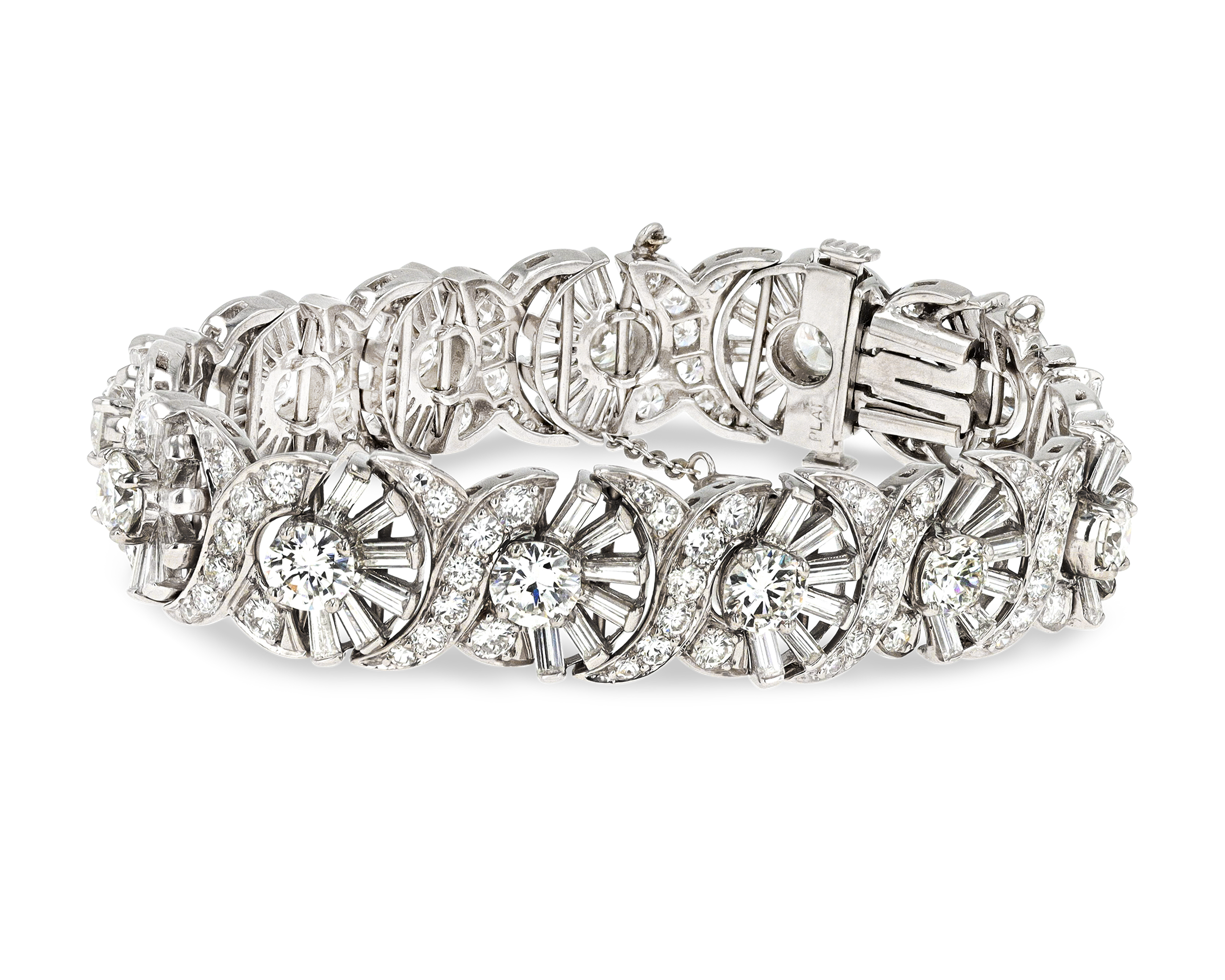 Baguette and Round Diamond Bracelet