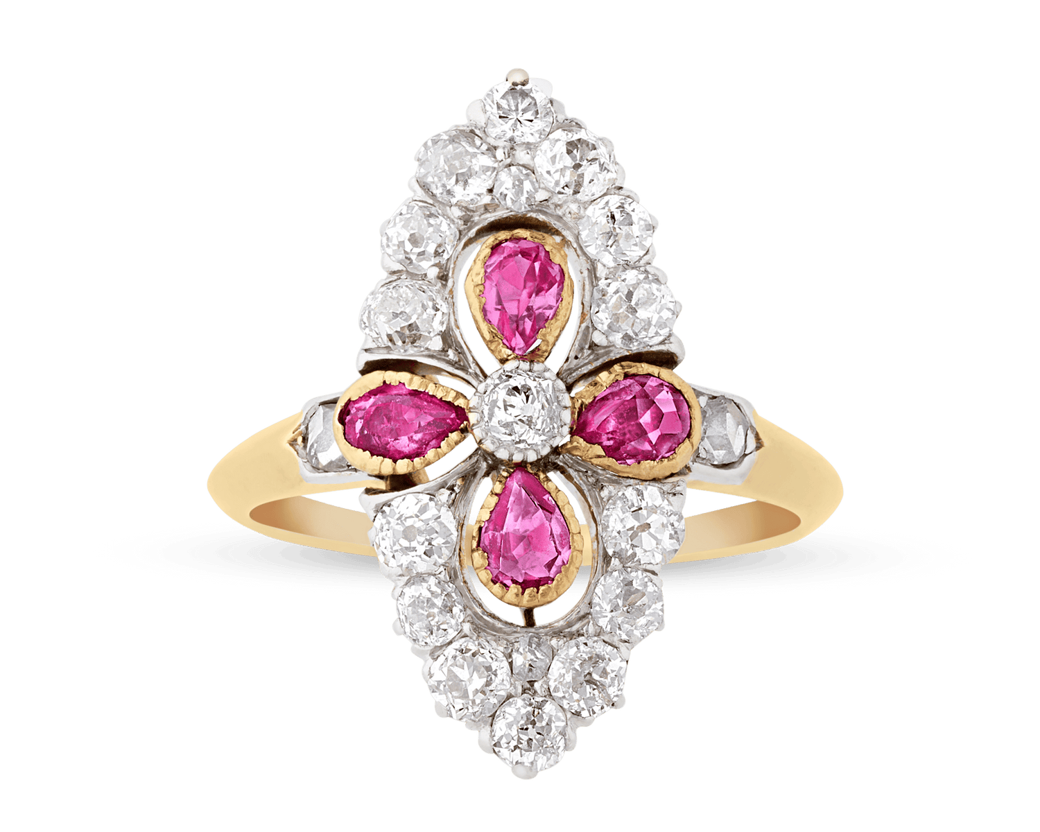 Edwardian Diamond and Ruby Ring