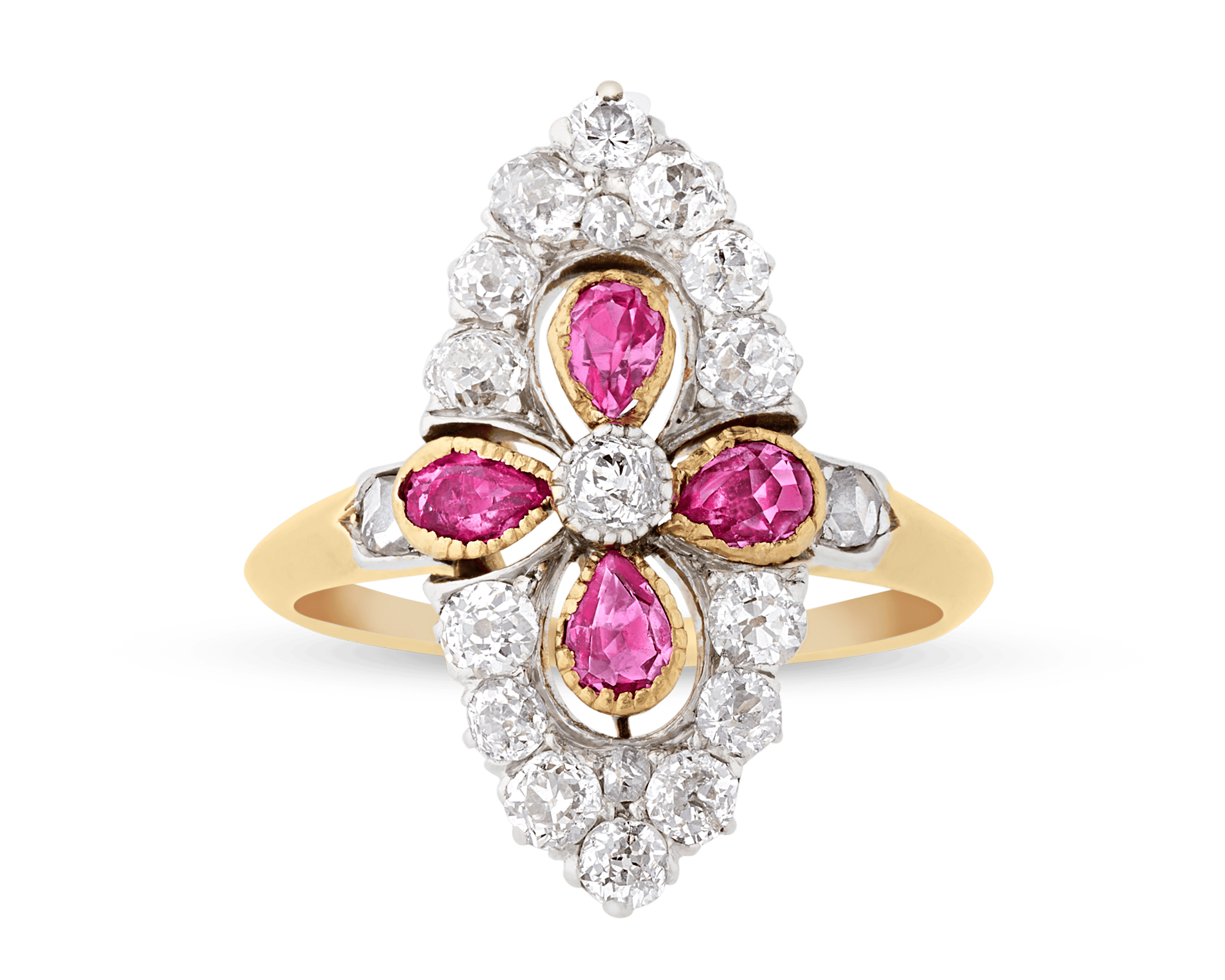 Edwardian Diamond and Ruby Ring