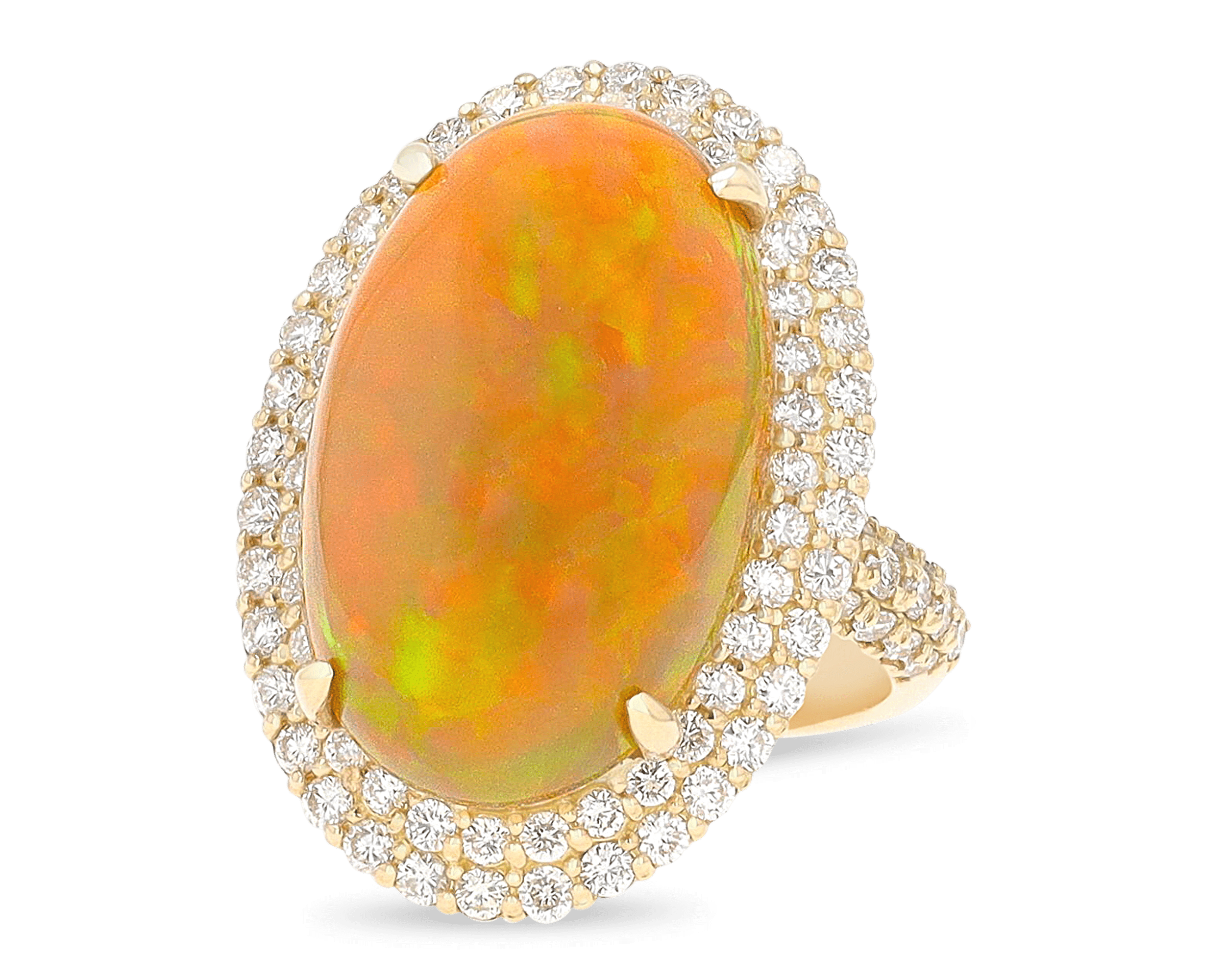 Ethiopian Opal and Diamond Ring