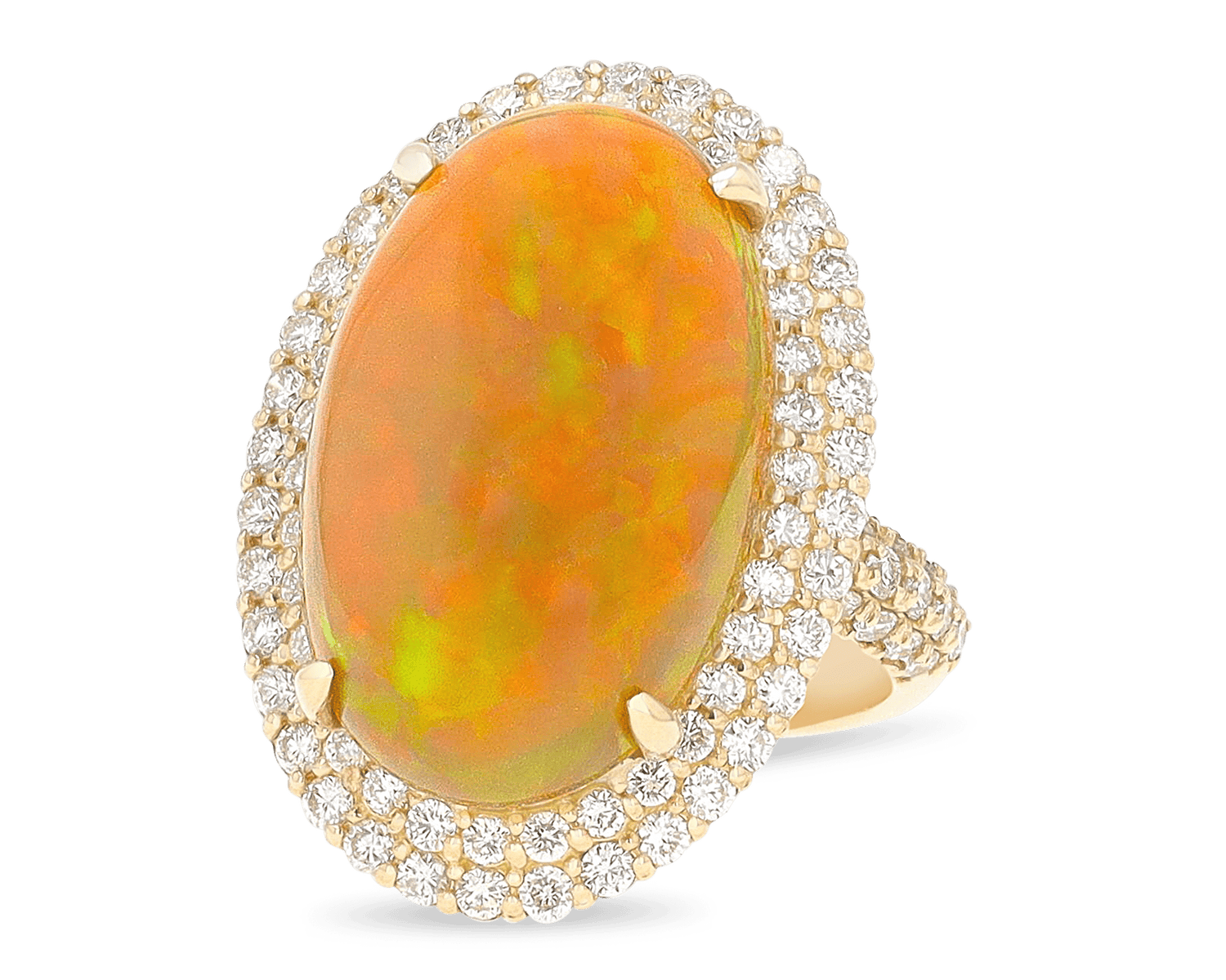 Ethiopian Opal and Diamond Ring