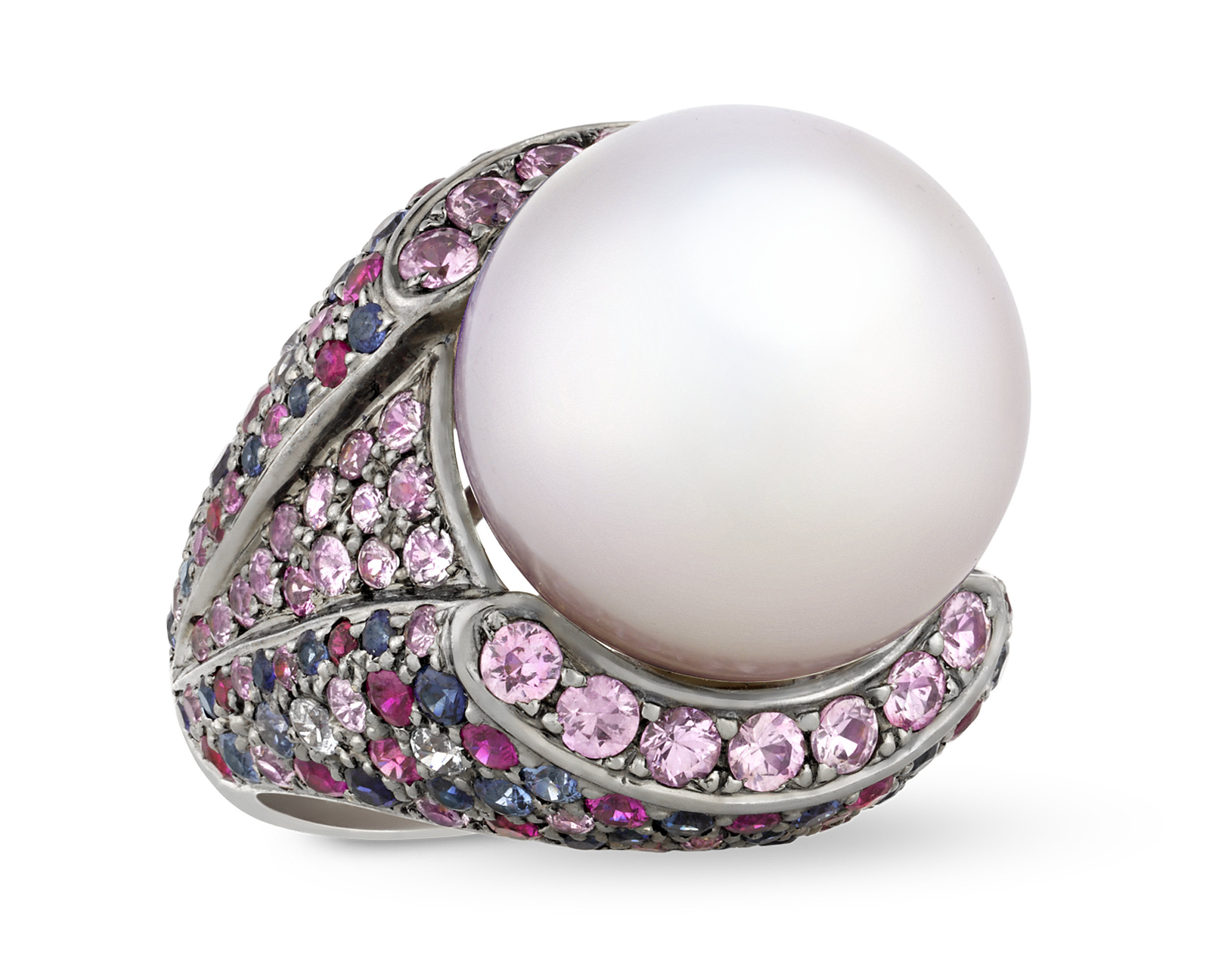 South Sea Pearl and Sapphire Ring