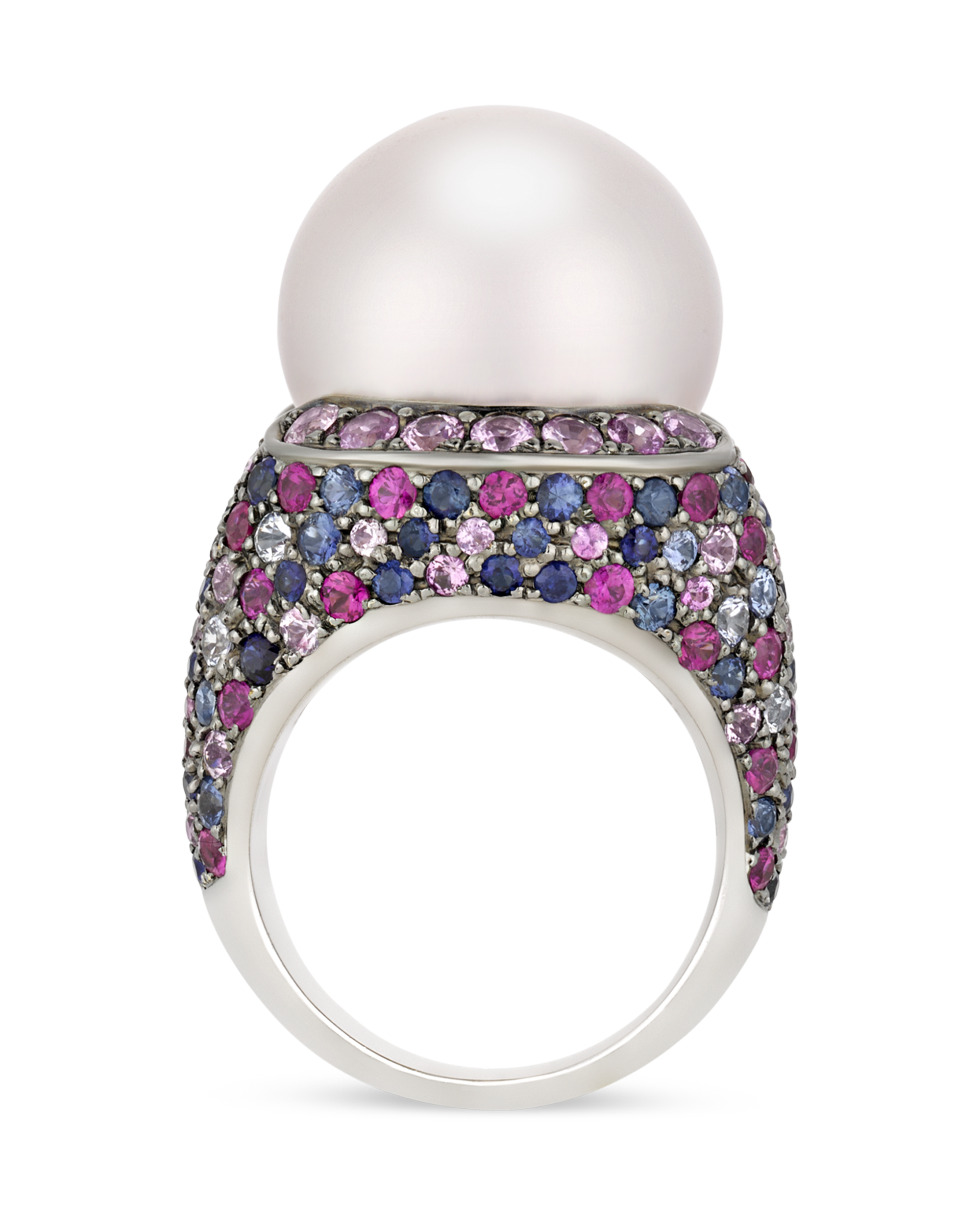 South Sea Pearl and Sapphire Ring