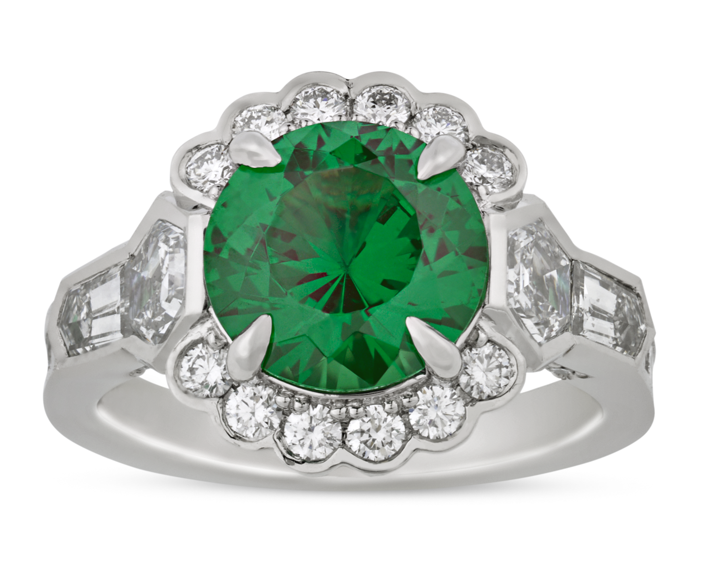 Untreated Tsavorite Garnet Ring, 3.03 Carats