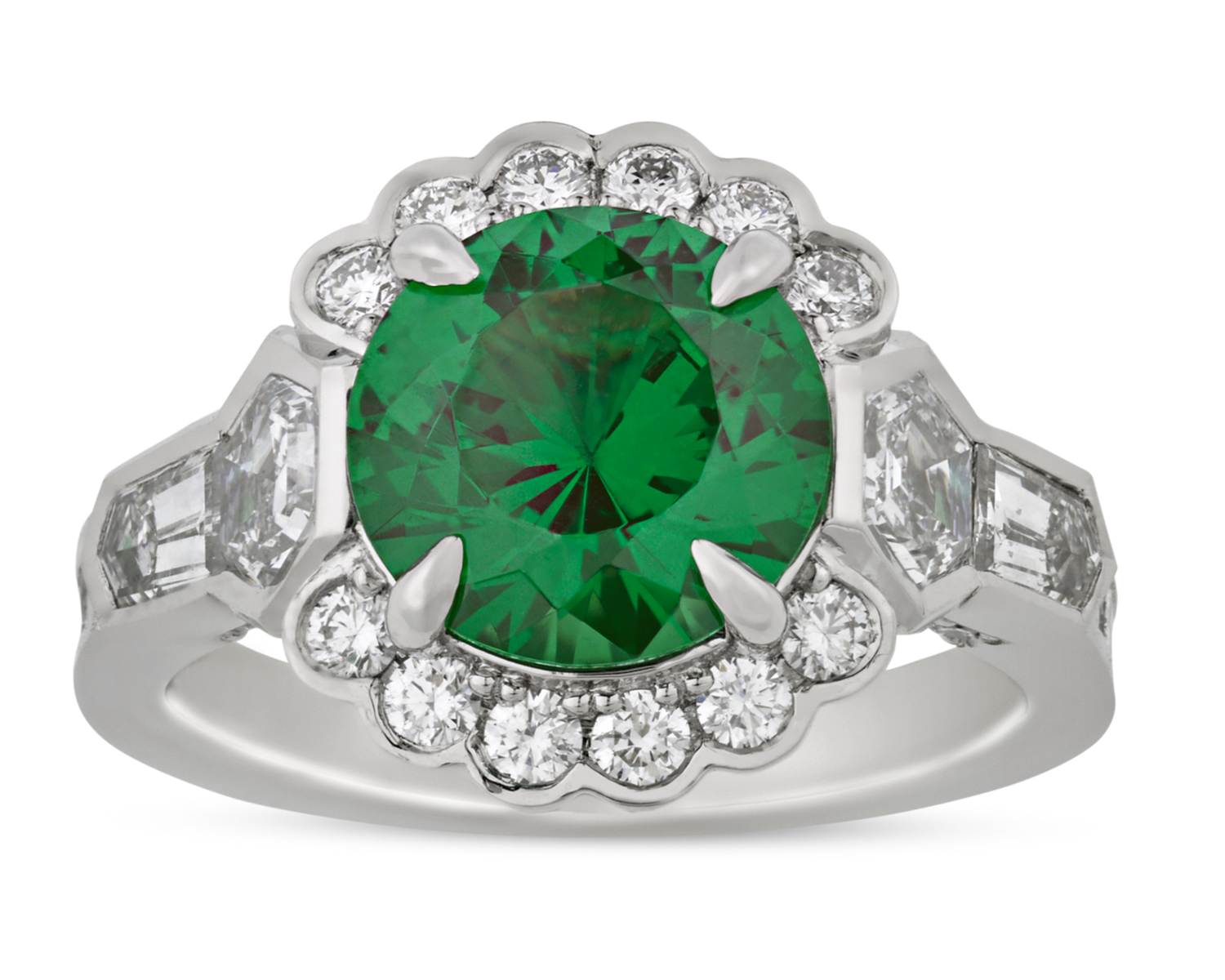 Untreated Tsavorite Garnet Ring, 3.03 Carats