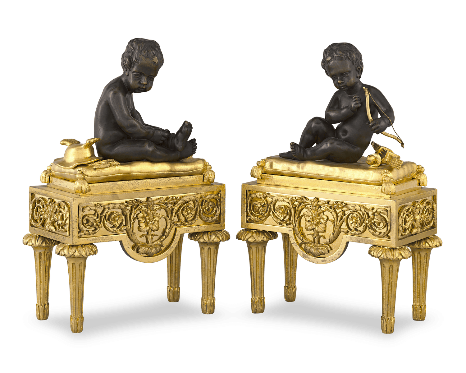 Louis XVI-Style Bronze Chenets